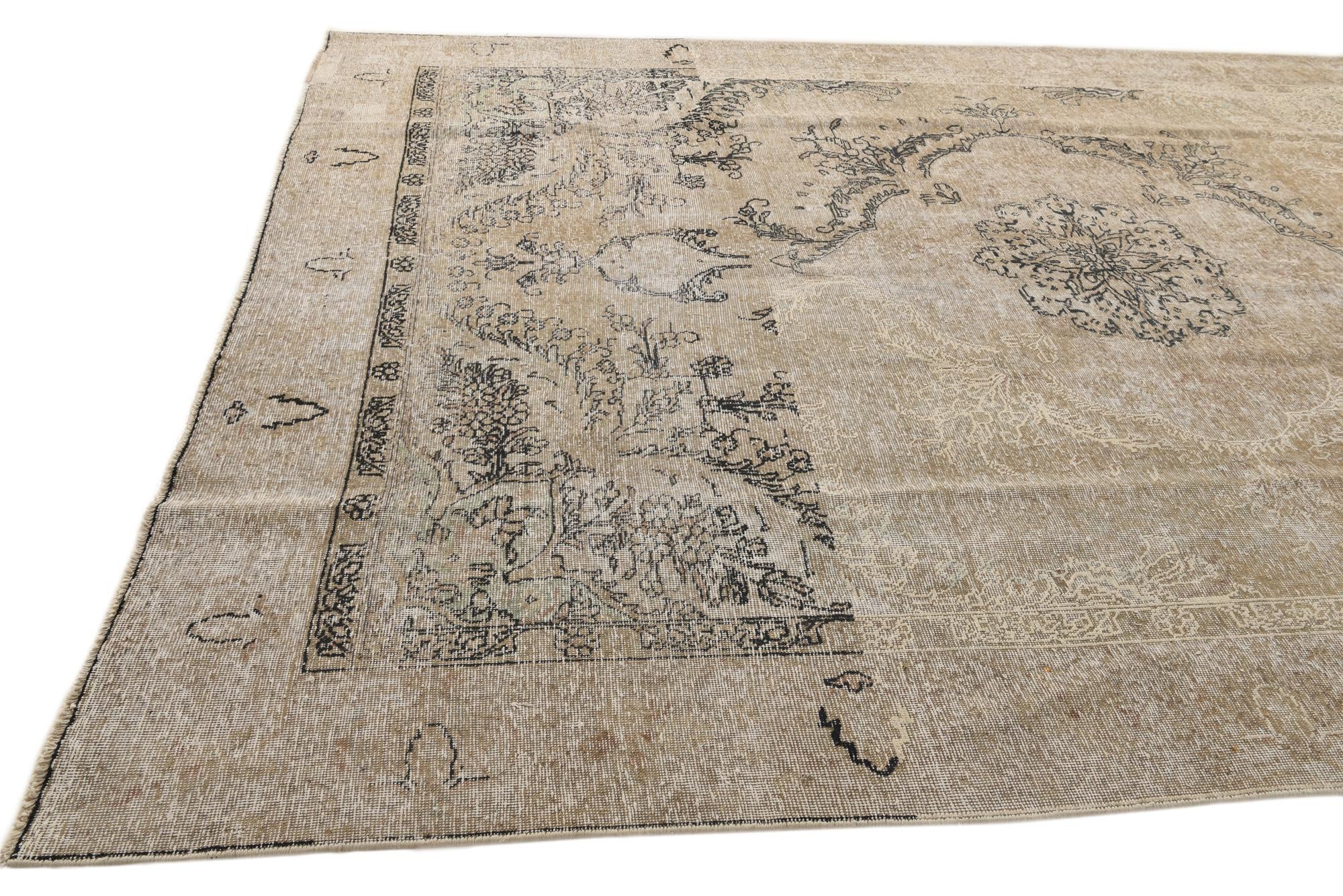 8' 10 x 12' 2 Hand Knotted Ultra Vintage Persian Wool Rug