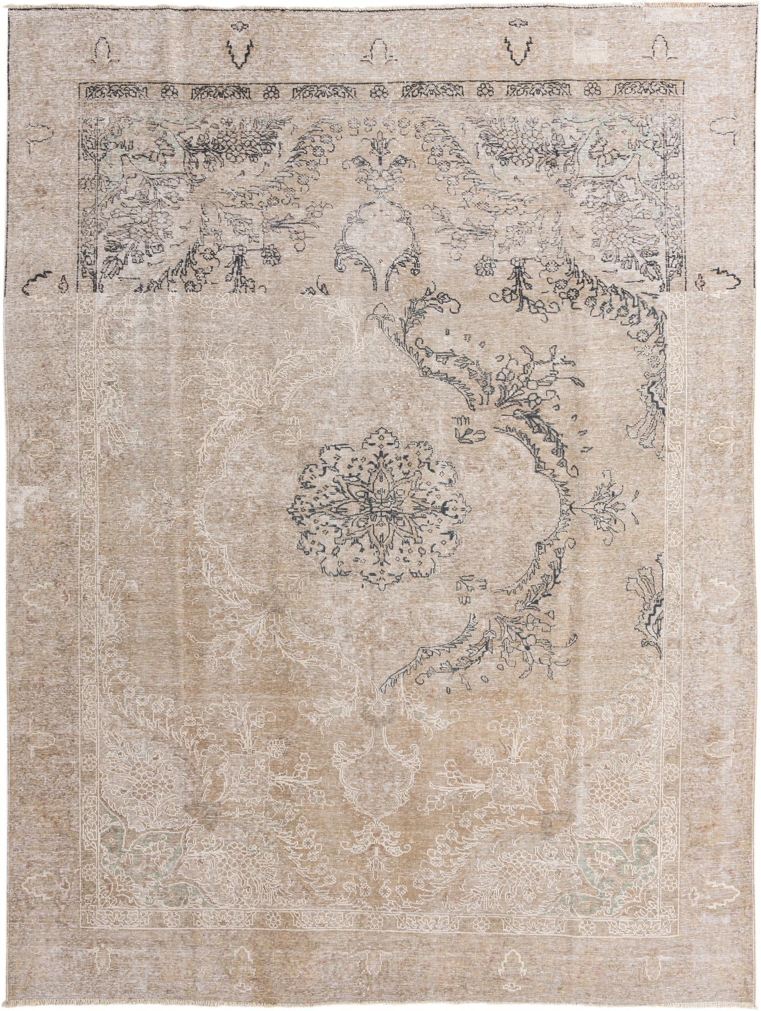 8' 10 x 12' 2 Hand Knotted Ultra Vintage Persian Wool Rug
