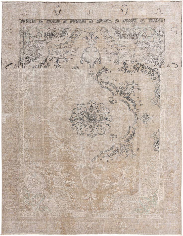 Detail image of 8' 10 x 12' 2 Hand Knotted Ultra Vintage Persian Wool Rug