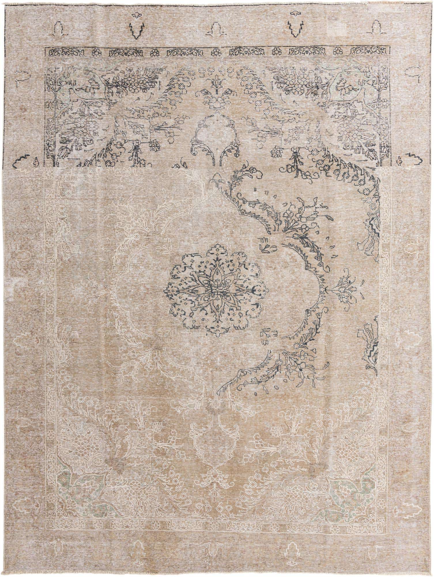 8' 10 x 12' 2 Hand Knotted Ultra Vintage Persian Wool Rug