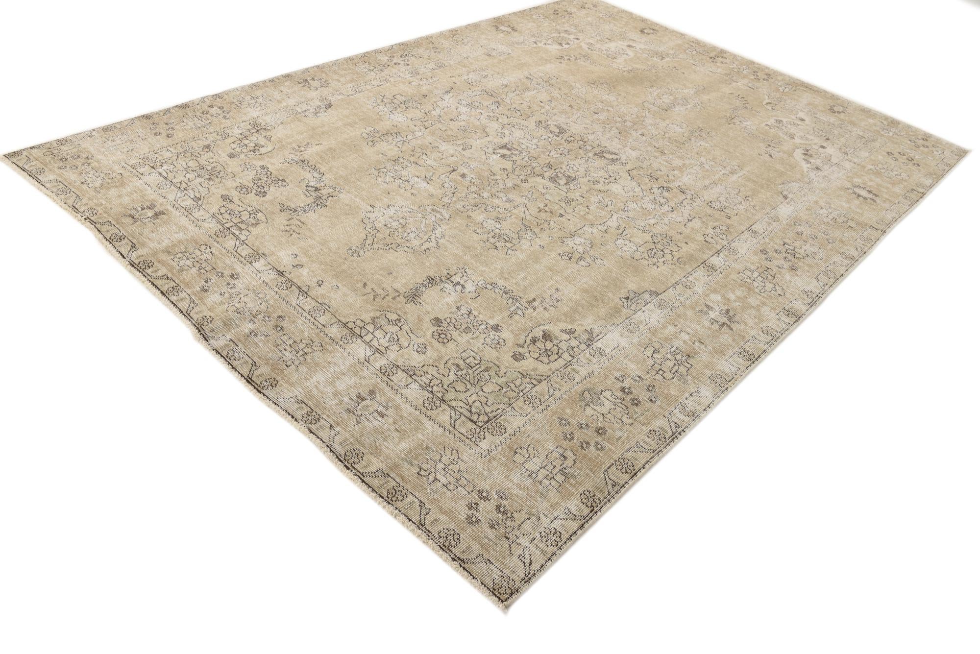 6' 7 x 9' 2 Hand Knotted Ultra Vintage Persian Wool Rug