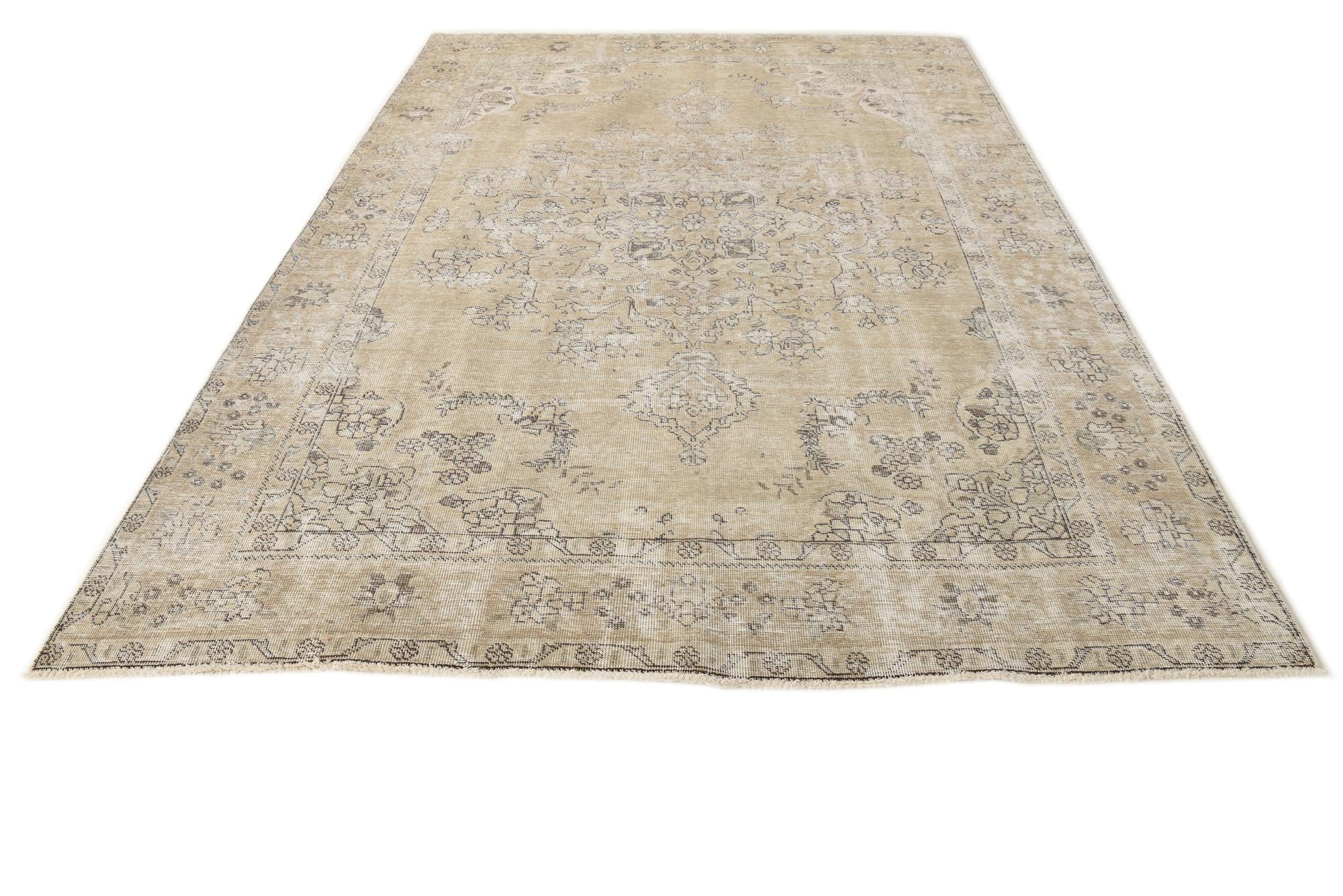 6' 7 x 9' 2 Hand Knotted Ultra Vintage Persian Wool Rug