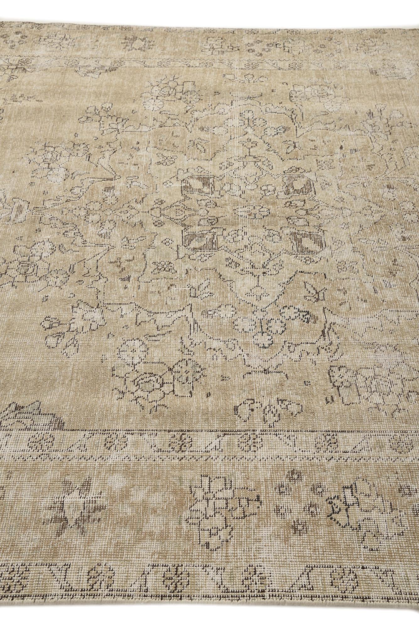 6' 7 x 9' 2 Hand Knotted Ultra Vintage Persian Wool Rug