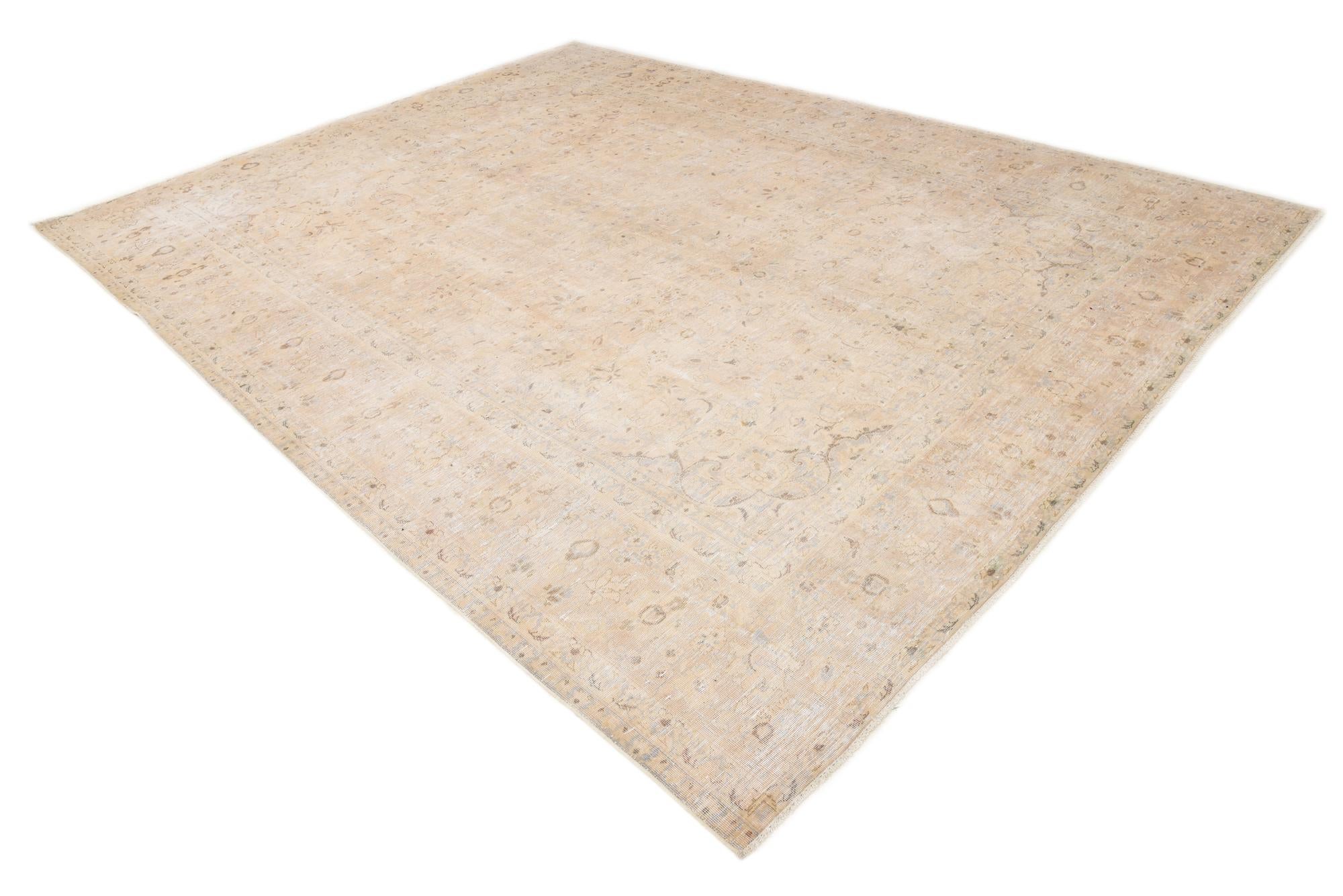 9' 3 x 12' 7 Hand Knotted Ultra Vintage Persian Wool Rug