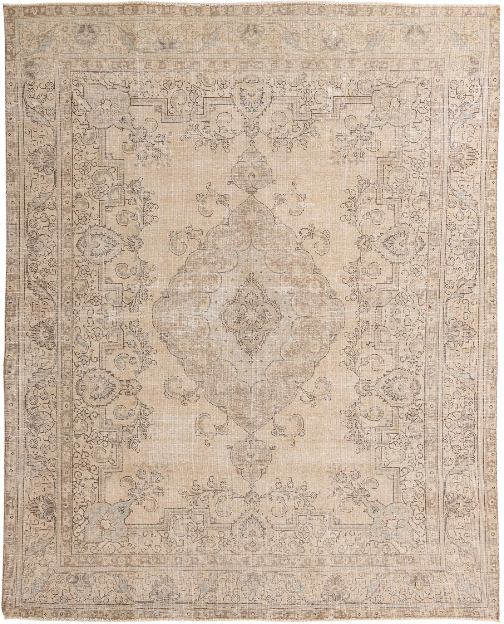 9' 9 x 12' 2 Hand Knotted Ultra Vintage Persian Wool Rug