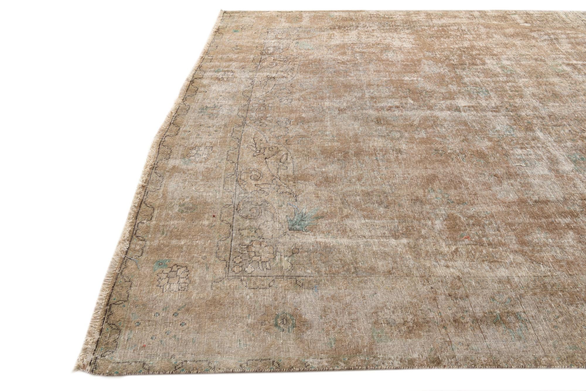 9' 5 x 13' Hand Knotted Ultra Vintage Persian Wool Rug