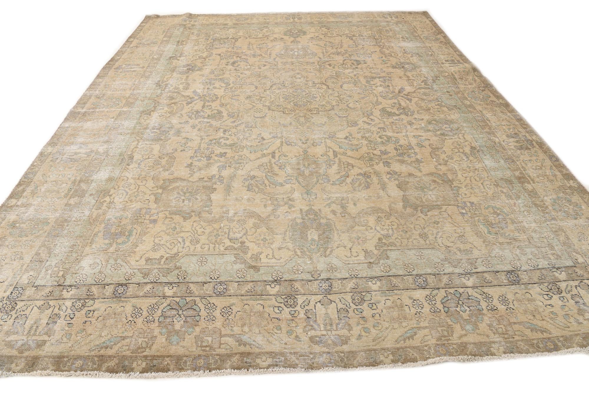 10' x 12' 6 Hand Knotted Ultra Vintage Persian Wool Rug