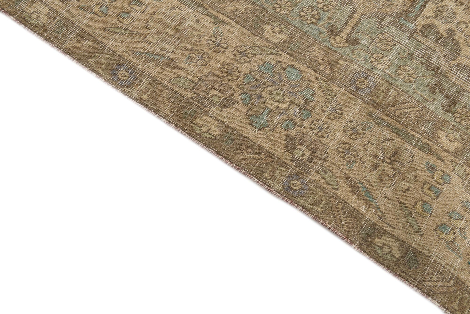 10' x 12' 6 Hand Knotted Ultra Vintage Persian Wool Rug