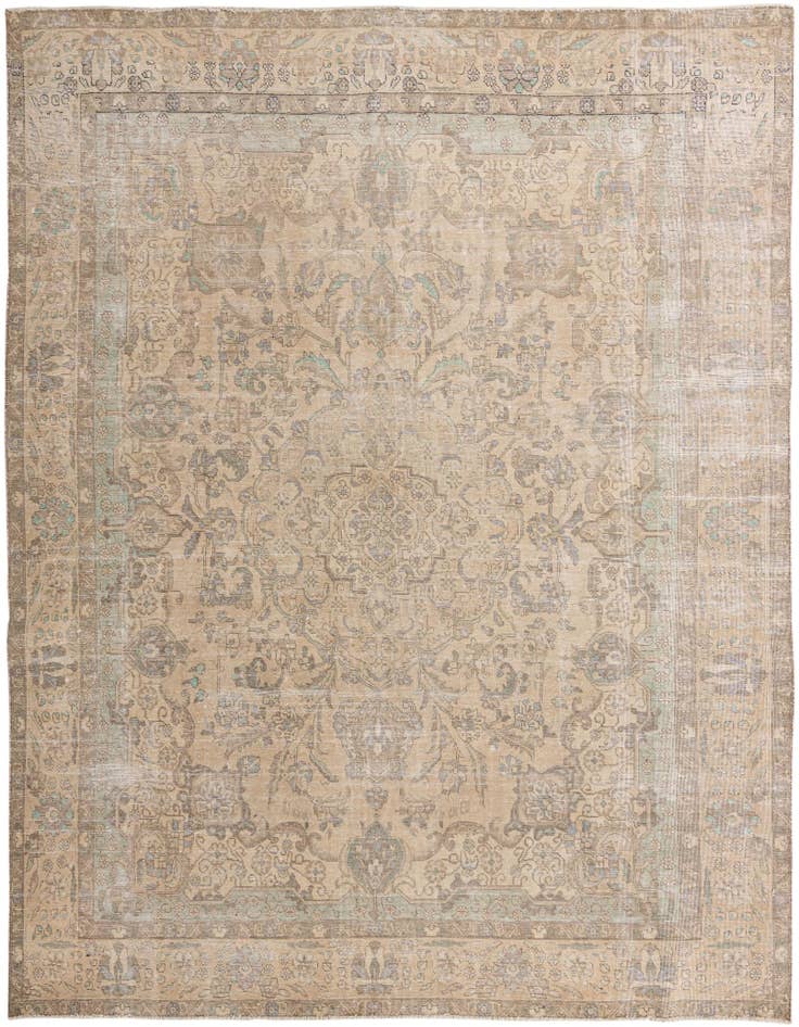 Detail image of 10' x 12' 6 Hand Knotted Ultra Vintage Persian Wool Rug