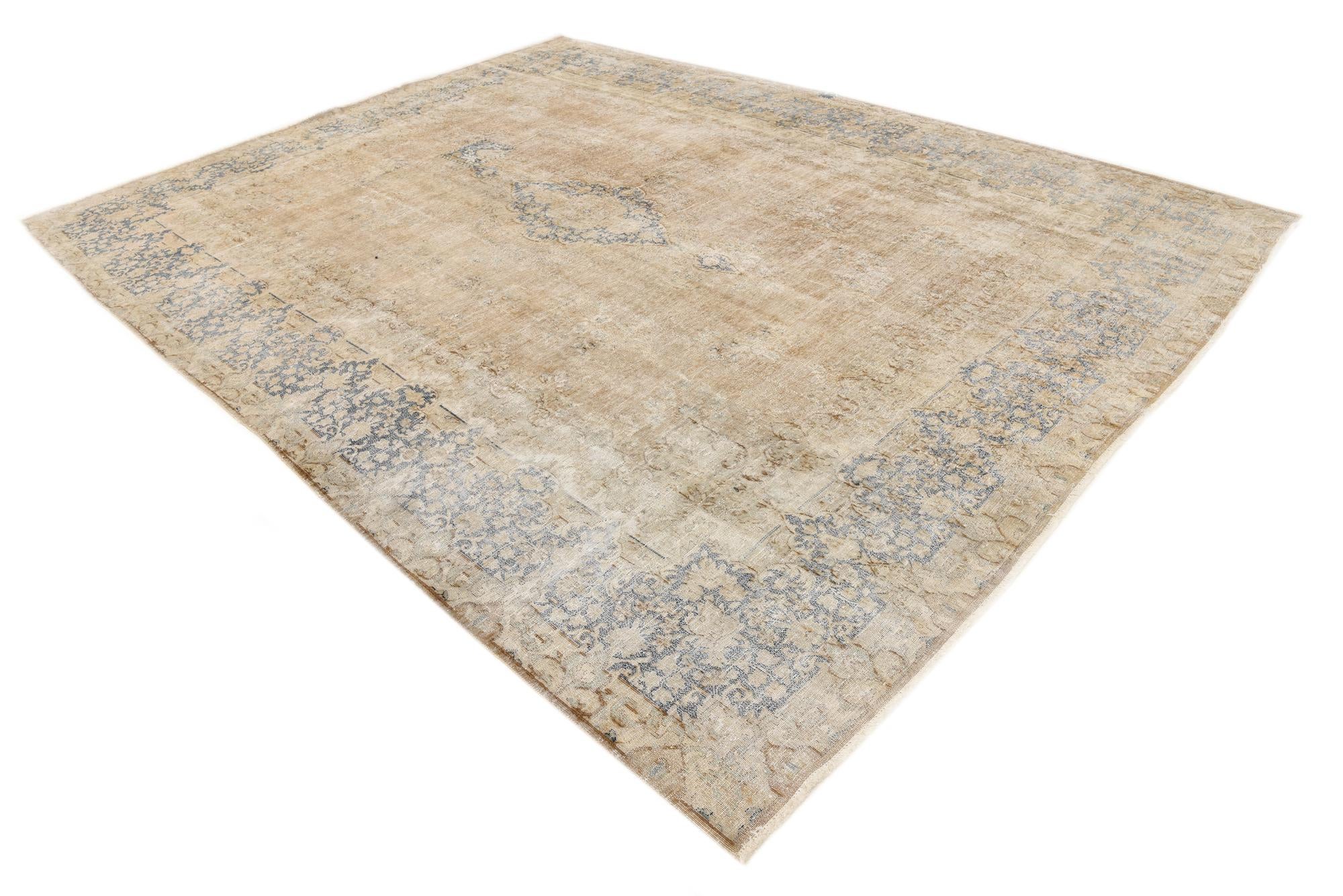 10' x 13' Hand Knotted Ultra Vintage Persian Wool Rug