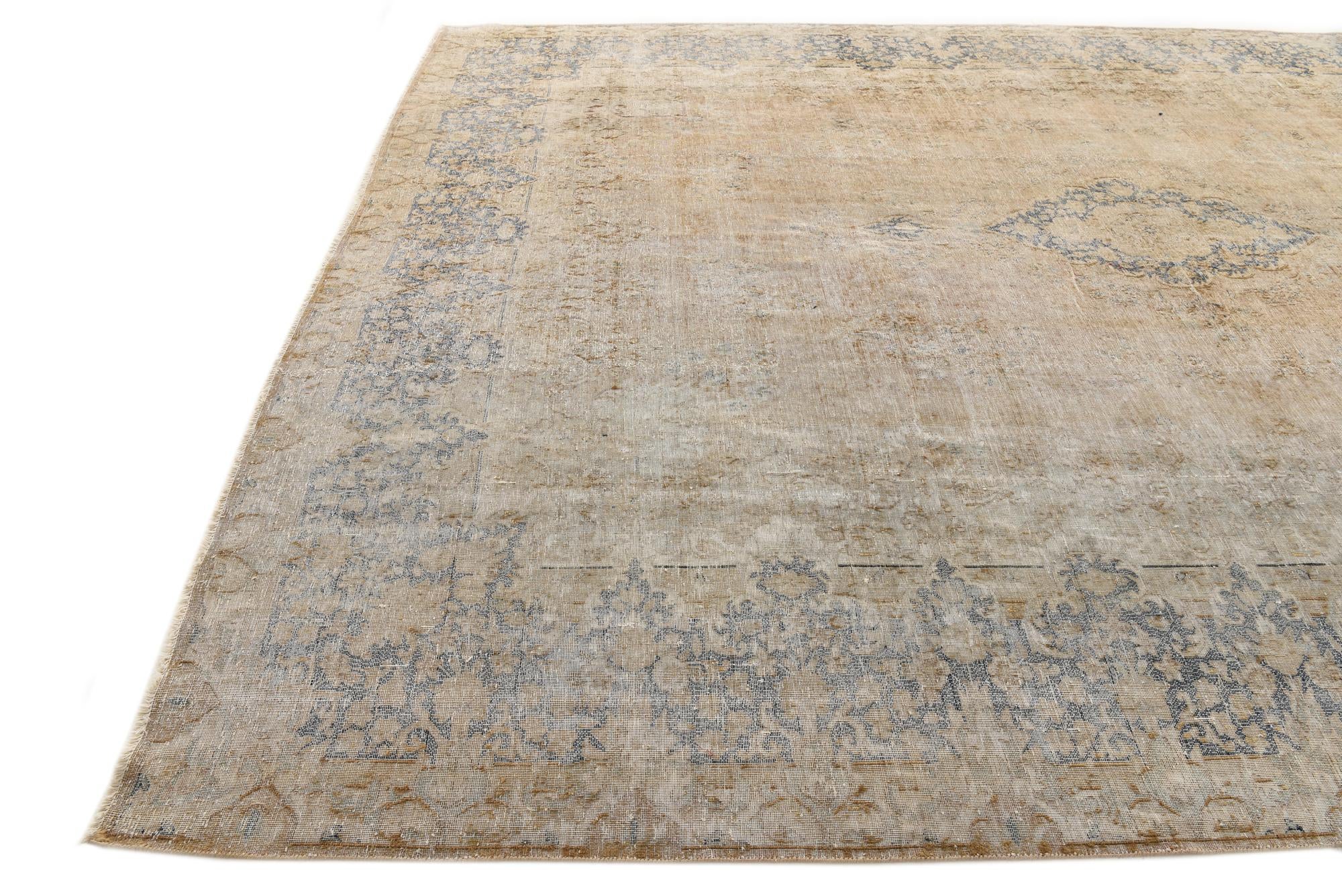 10' x 13' Hand Knotted Ultra Vintage Persian Wool Rug