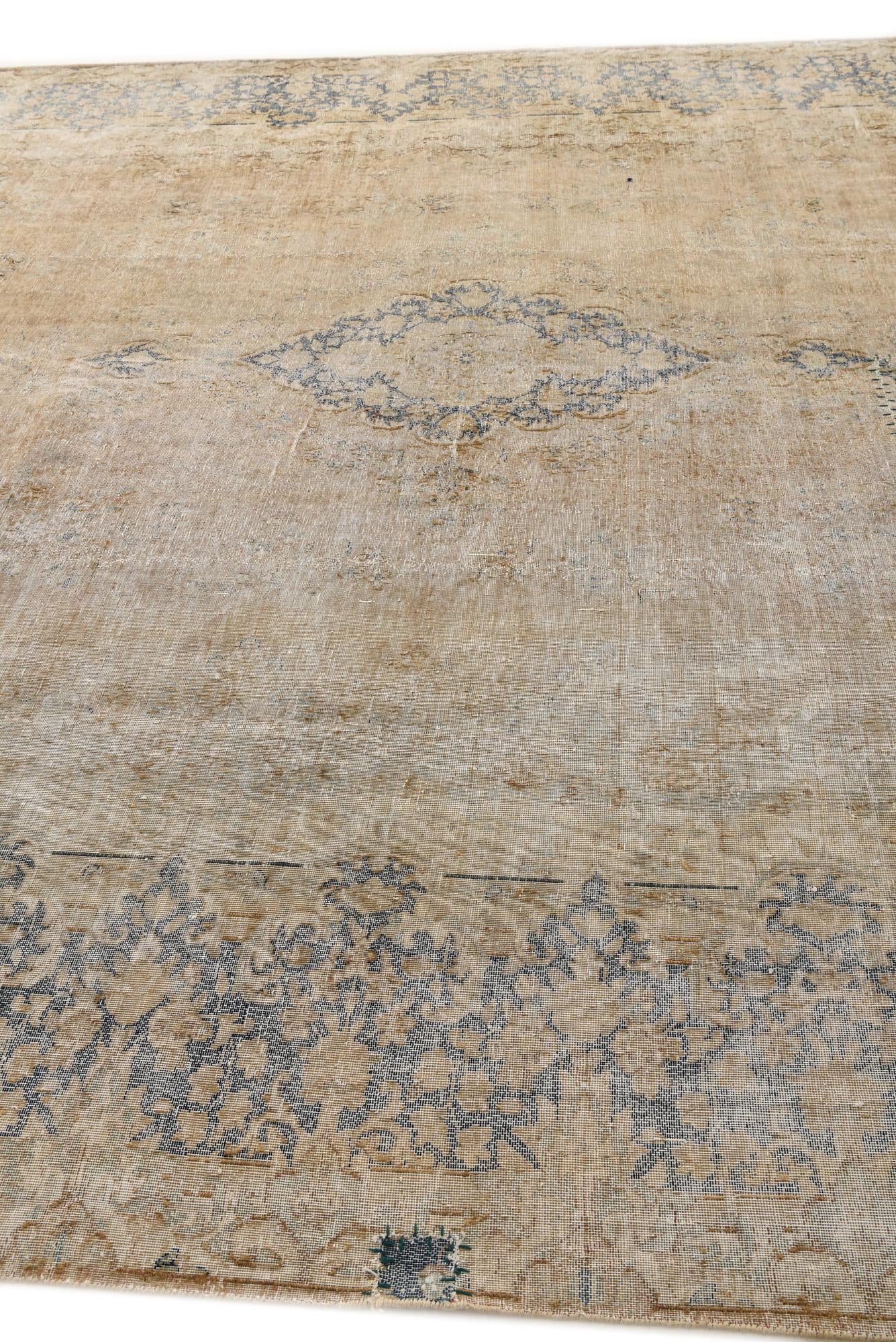 10' x 13' Hand Knotted Ultra Vintage Persian Wool Rug