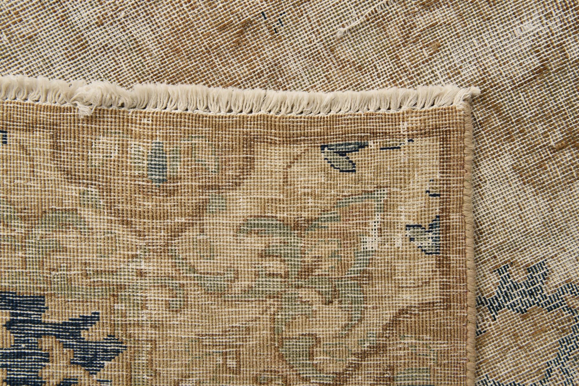 10' x 13' Hand Knotted Ultra Vintage Persian Wool Rug
