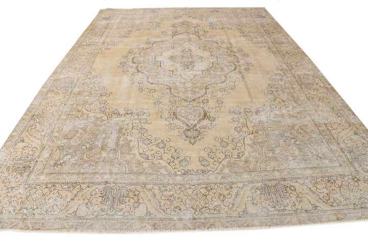 9' 7 x 12' 10 Hand Knotted Ultra Vintage Persian Wool Rug
