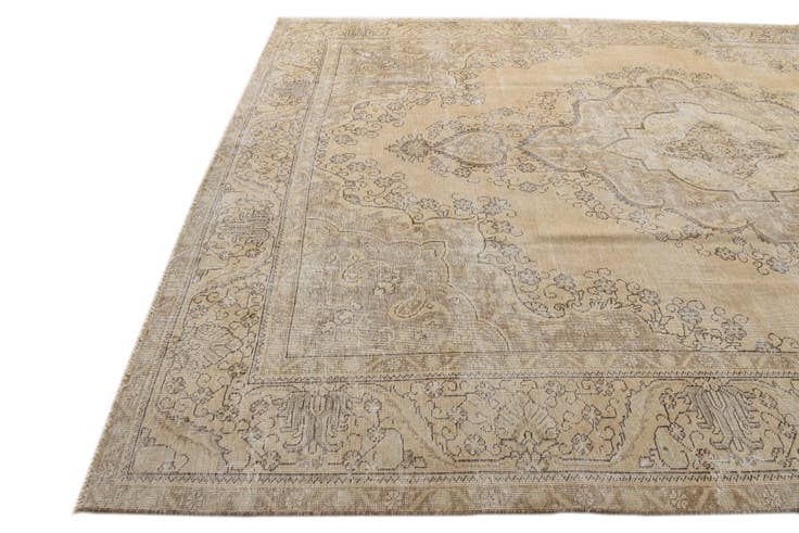 Detail image of 9' 7 x 12' 10 Hand Knotted Ultra Vintage Persian Wool Rug