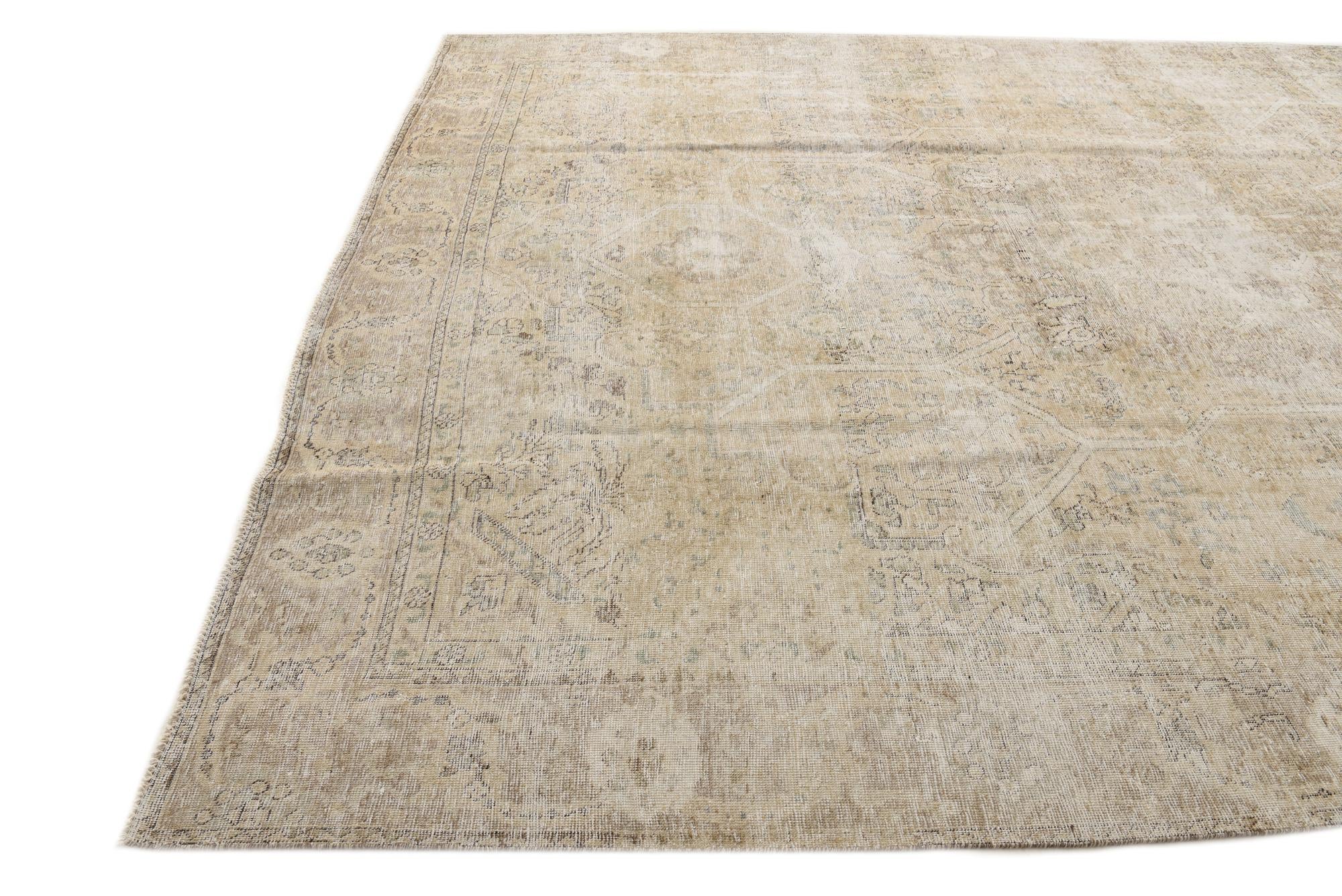 9' 2 x 12' 4 Hand Knotted Ultra Vintage Persian Wool Rug
