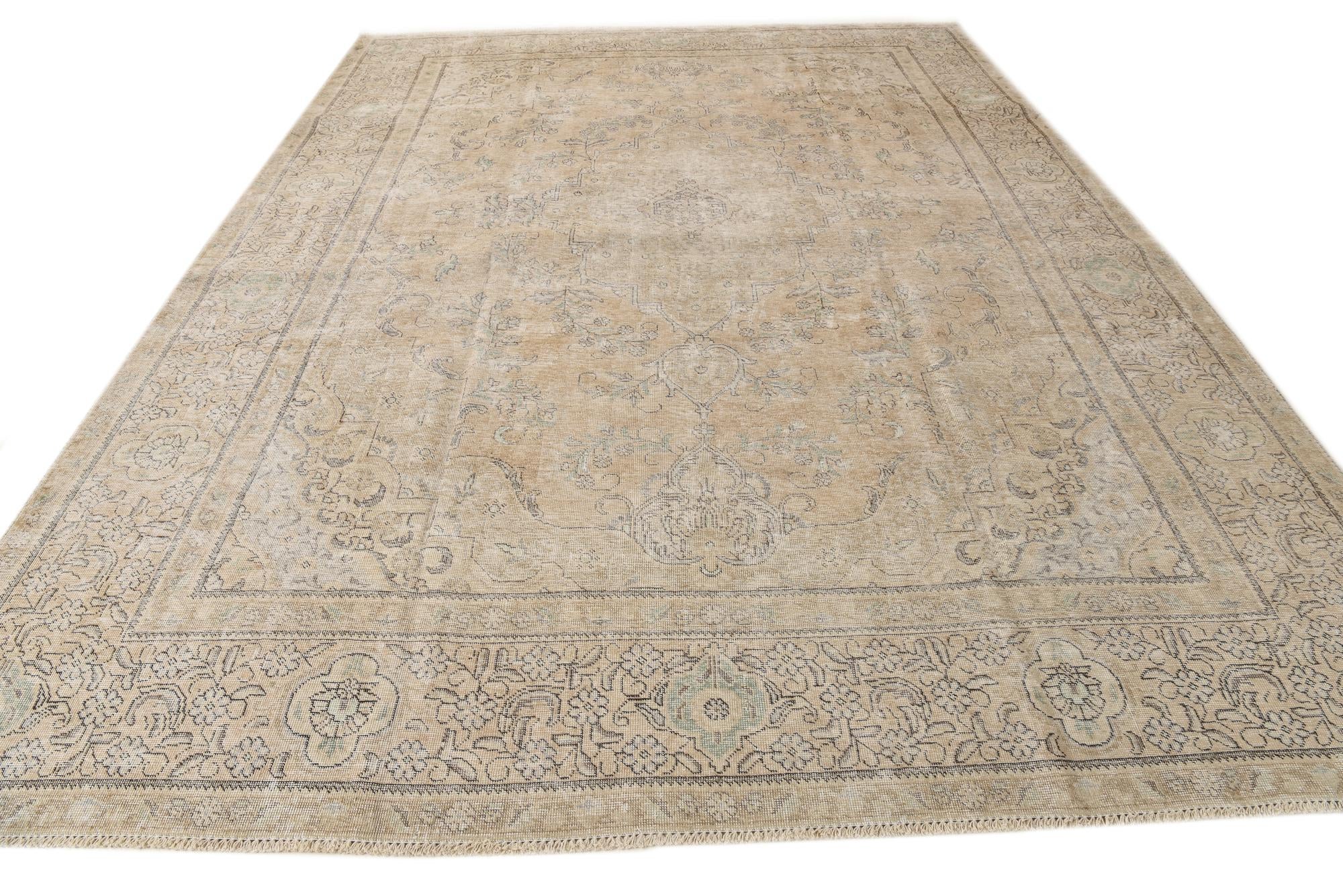 9' 7 x 12' 8 Hand Knotted Ultra Vintage Persian Wool Rug