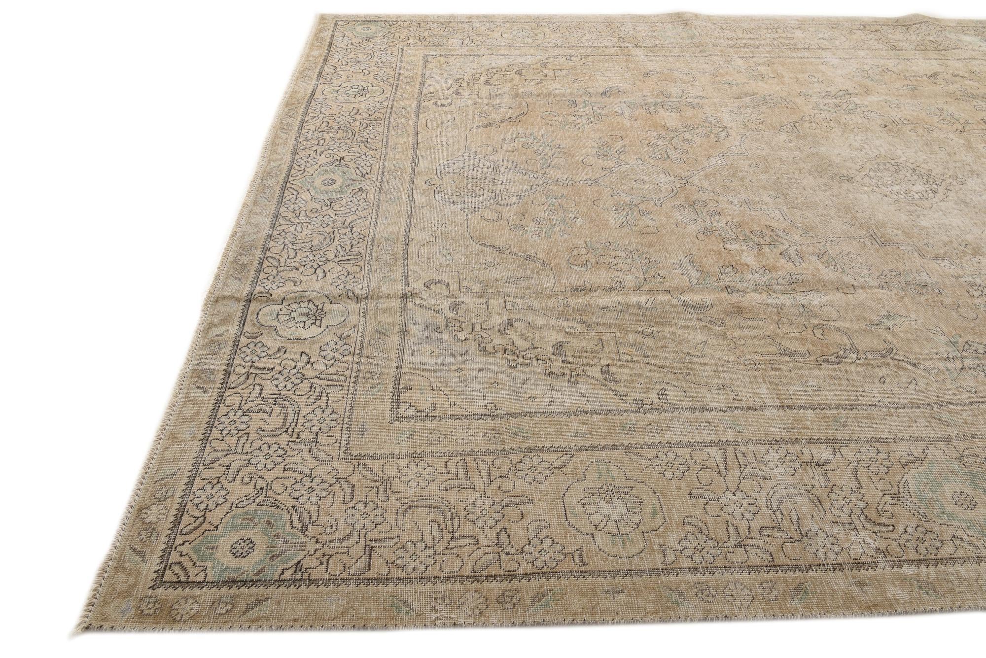 9' 7 x 12' 8 Hand Knotted Ultra Vintage Persian Wool Rug