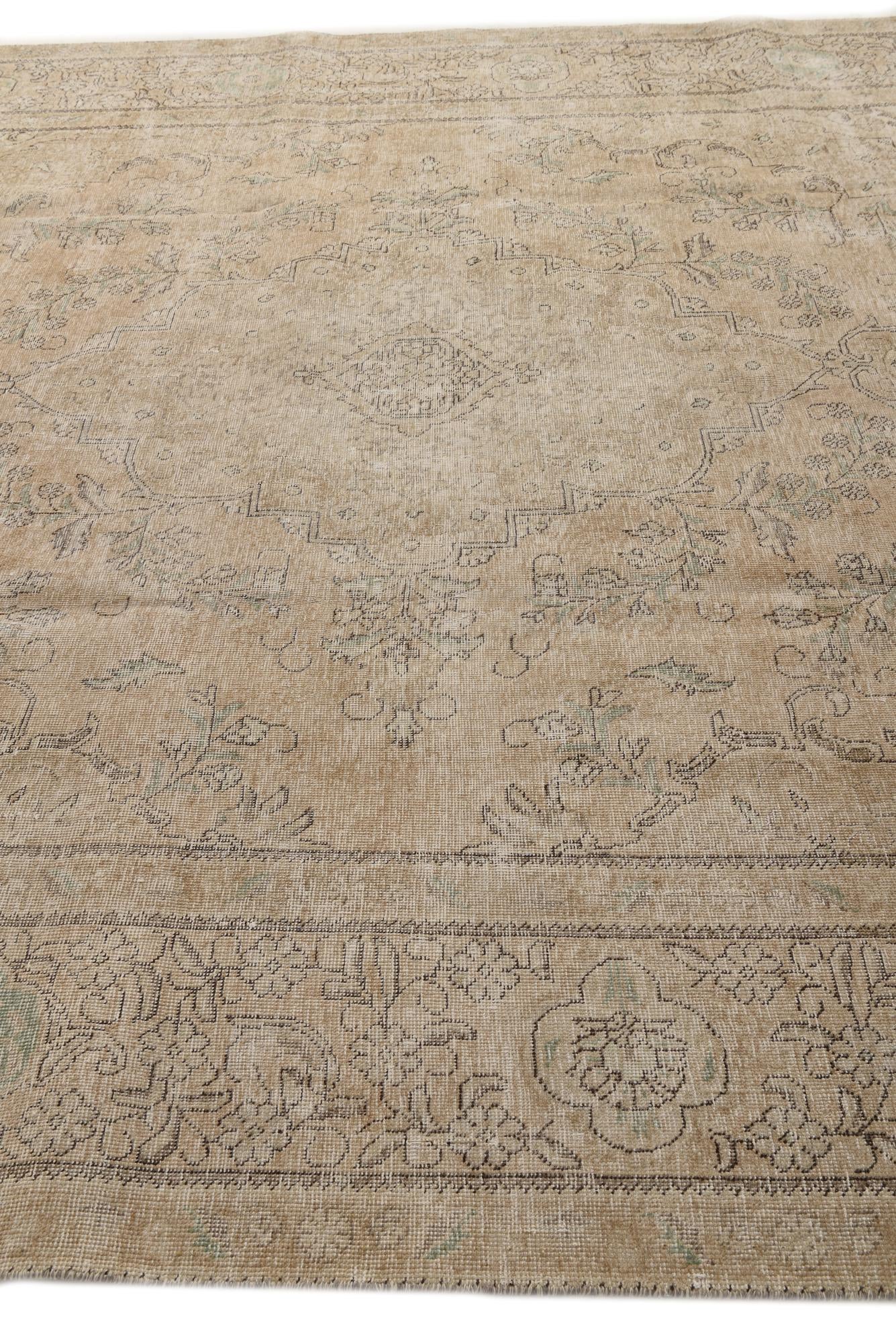 9' 7 x 12' 8 Hand Knotted Ultra Vintage Persian Wool Rug