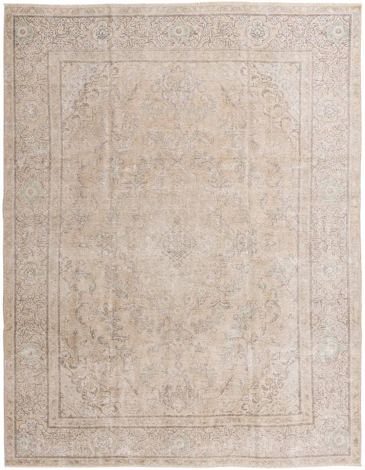 Detail image of 9' 7 x 12' 8 Hand Knotted Ultra Vintage Persian Wool Rug