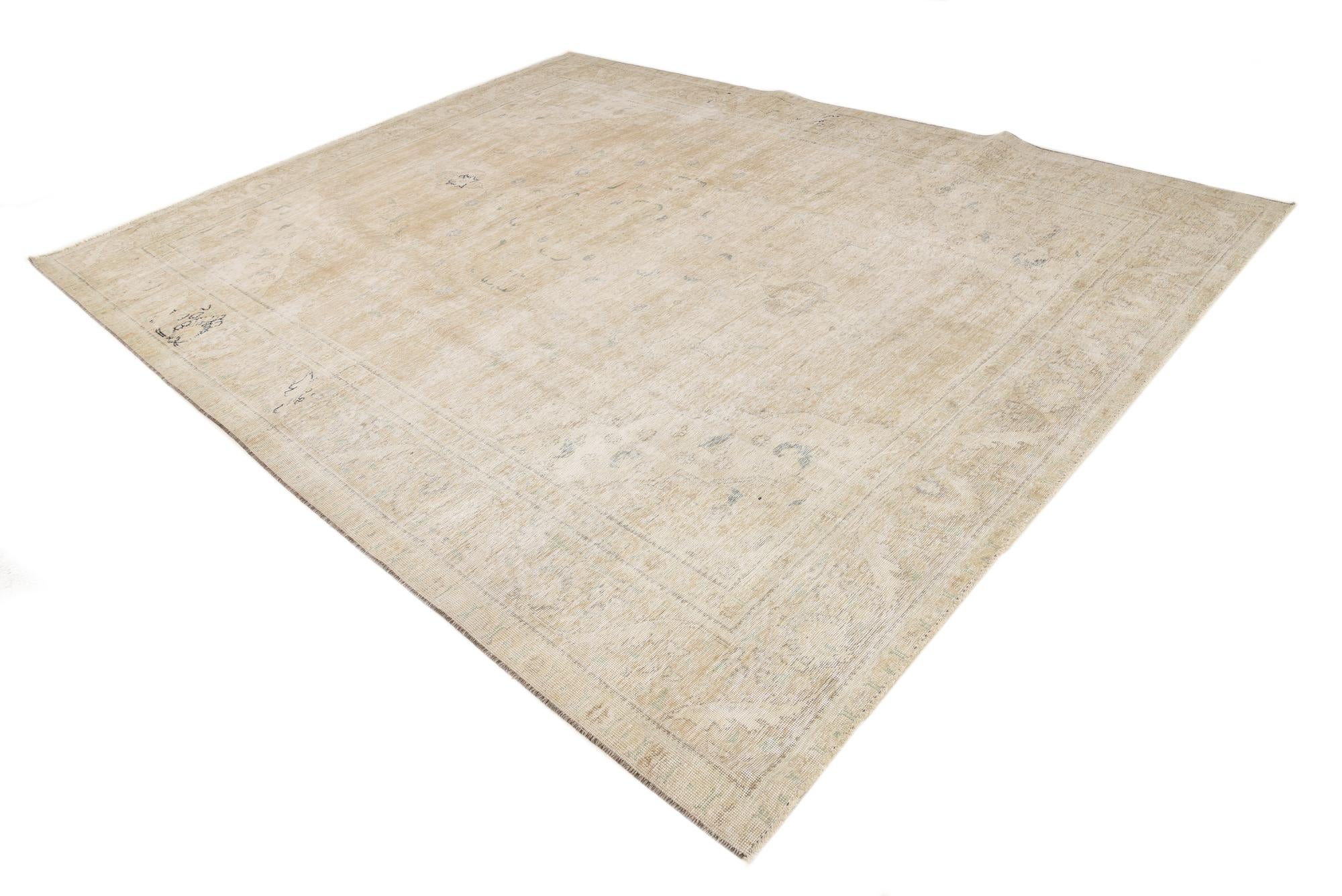 9' 7 x 12' 3 Hand Knotted Ultra Vintage Persian Wool Rug