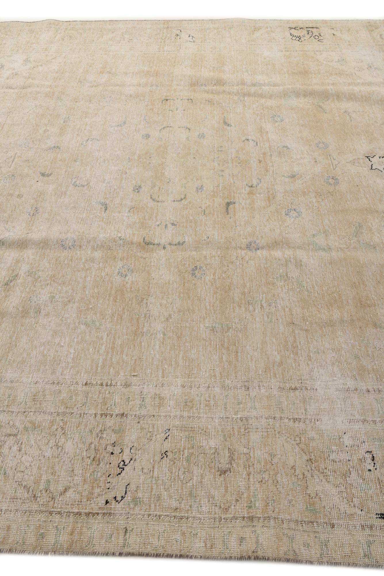 9' 7 x 12' 3 Hand Knotted Ultra Vintage Persian Wool Rug