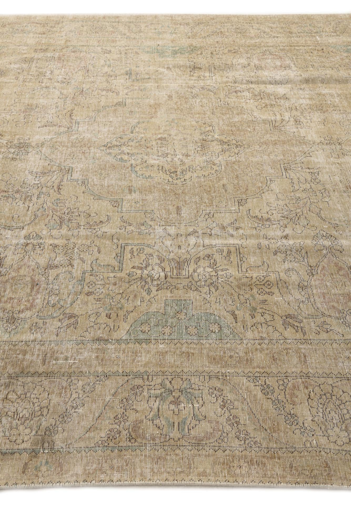 9' 4 x 12' 7 Hand Knotted Ultra Vintage Persian Wool Rug