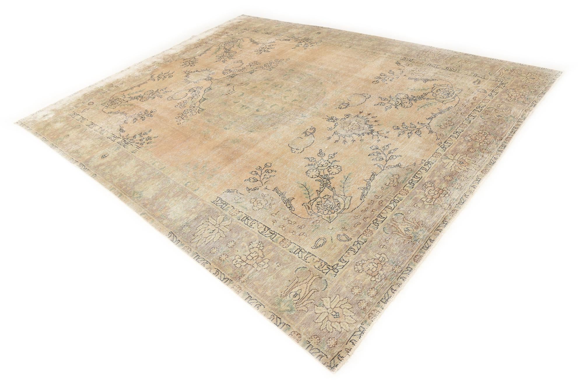 9' 6 x 12' 6 Hand Knotted Ultra Vintage Persian Wool Rug