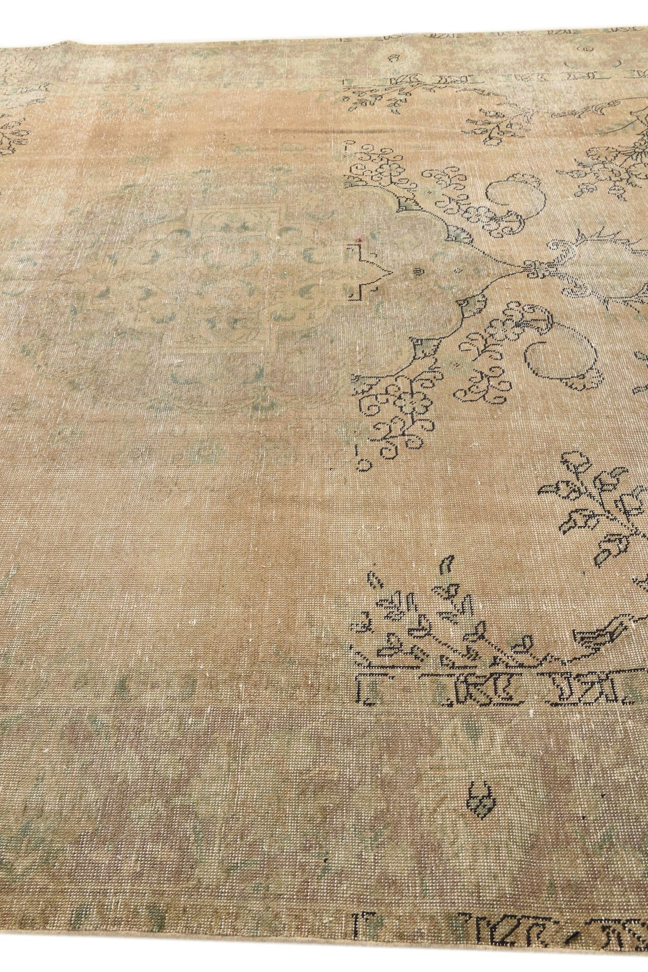 9' 6 x 12' 6 Hand Knotted Ultra Vintage Persian Wool Rug