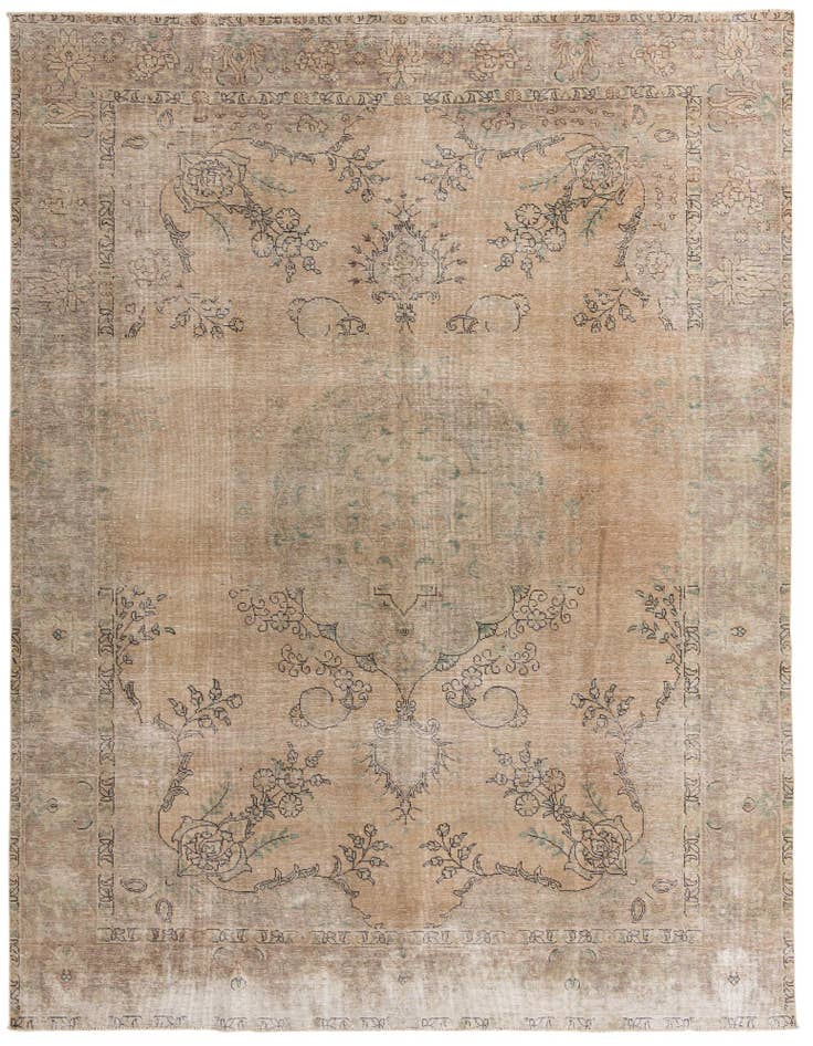 Detail image of 9' 6 x 12' 6 Hand Knotted Ultra Vintage Persian Wool Rug