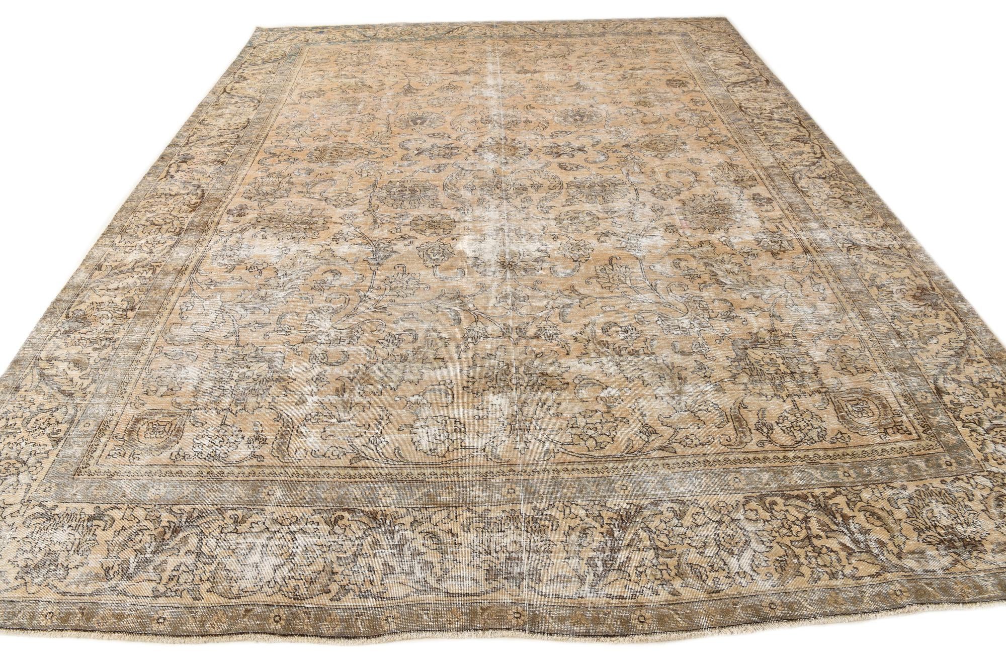 9' 8 x 12' 6 Hand Knotted Ultra Vintage Persian Wool Rug