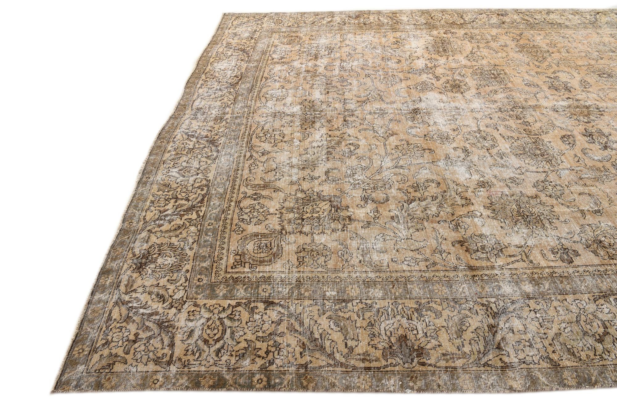 9' 8 x 12' 6 Hand Knotted Ultra Vintage Persian Wool Rug