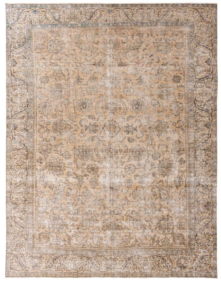 Detail image of 9' 8 x 12' 6 Hand Knotted Ultra Vintage Persian Wool Rug