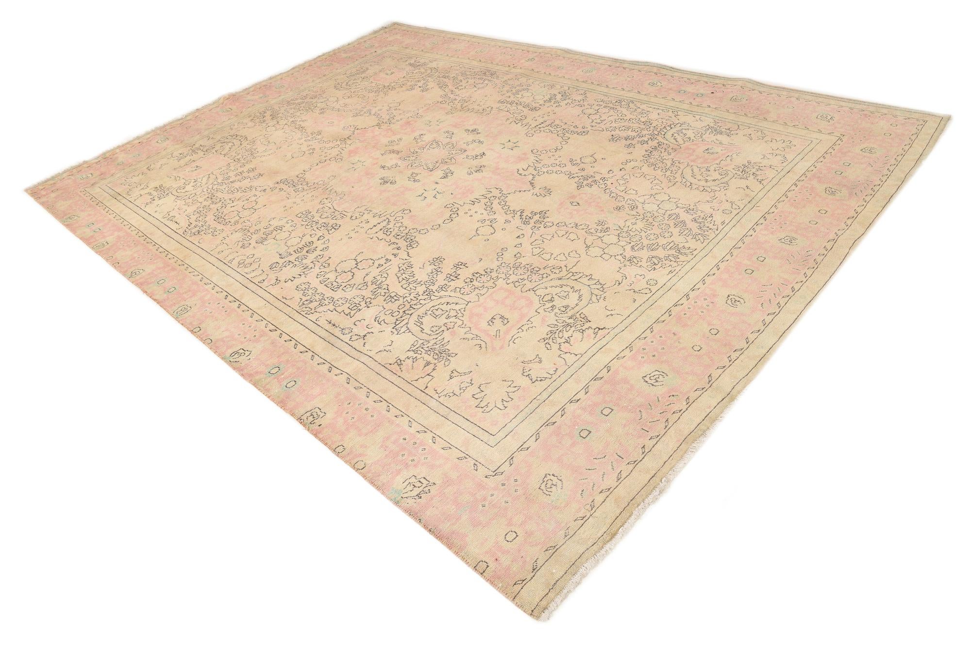 9' 4 x 12' 4 Hand Knotted Ultra Vintage Persian Wool Rug
