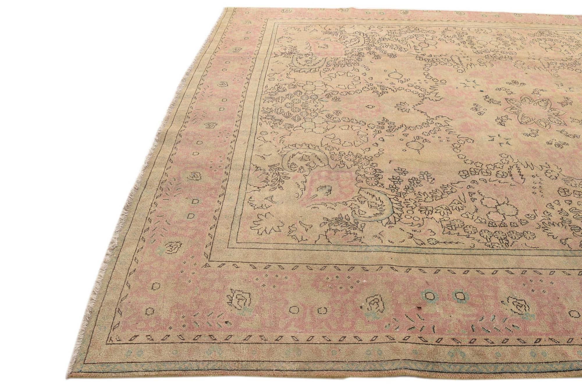 9' 4 x 12' 4 Hand Knotted Ultra Vintage Persian Wool Rug