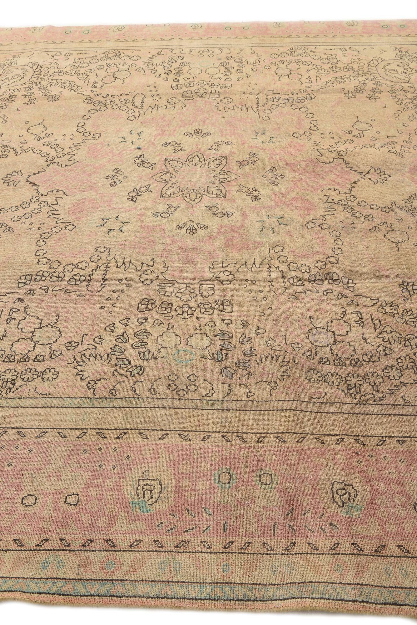 9' 4 x 12' 4 Hand Knotted Ultra Vintage Persian Wool Rug