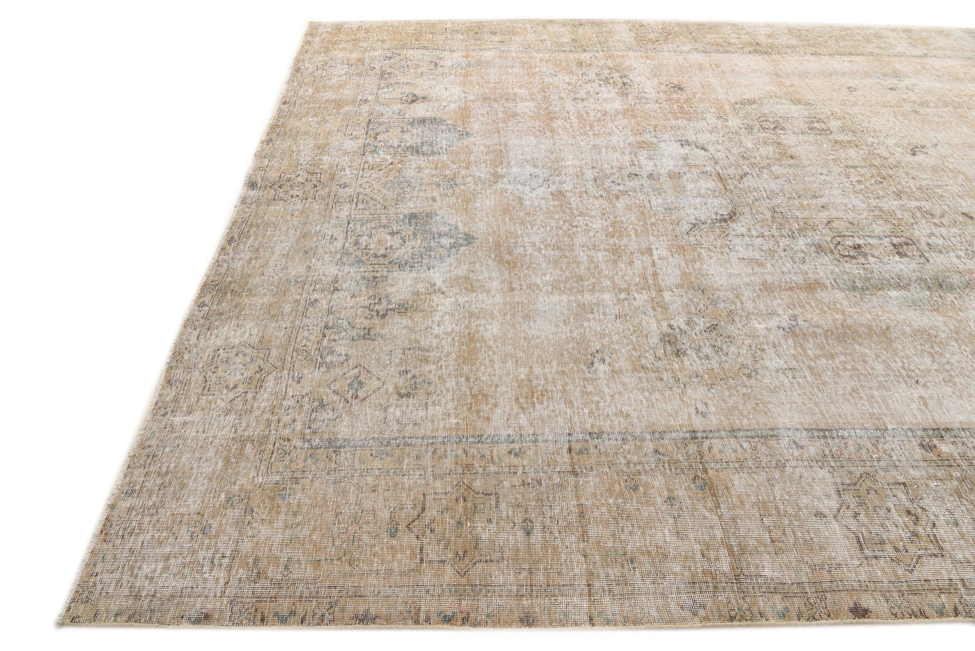 10' x 12' 8 Hand Knotted Ultra Vintage Persian Wool Rug