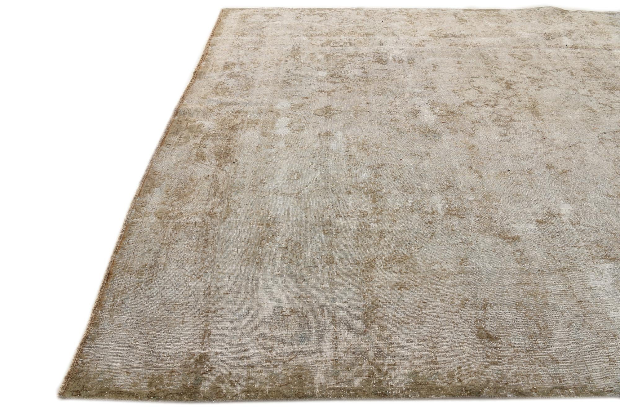 9' 6 x 12' 9 Hand Knotted Ultra Vintage Persian Wool Rug