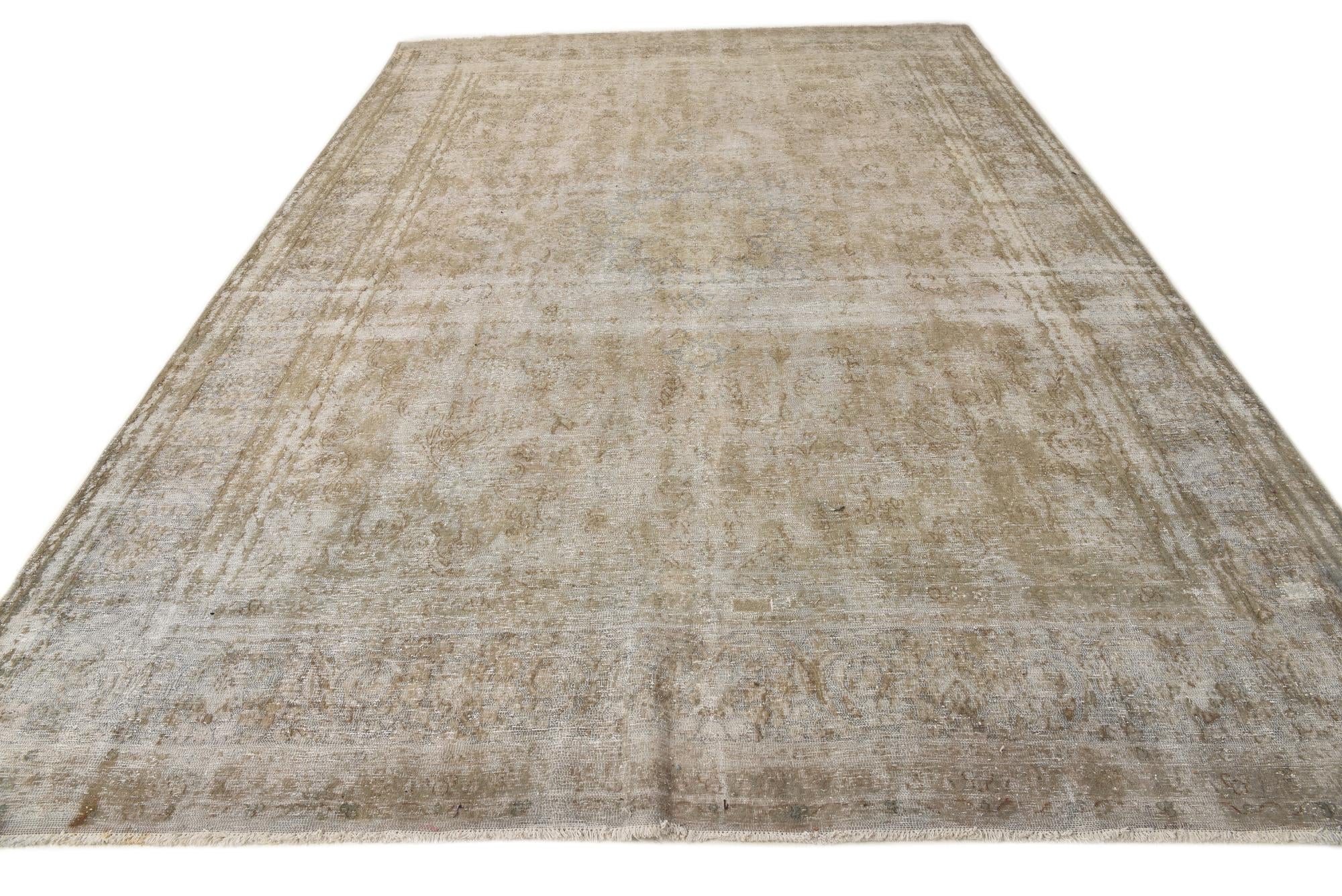 9' 8 x 14' 2 Hand Knotted Ultra Vintage Persian Wool Rug
