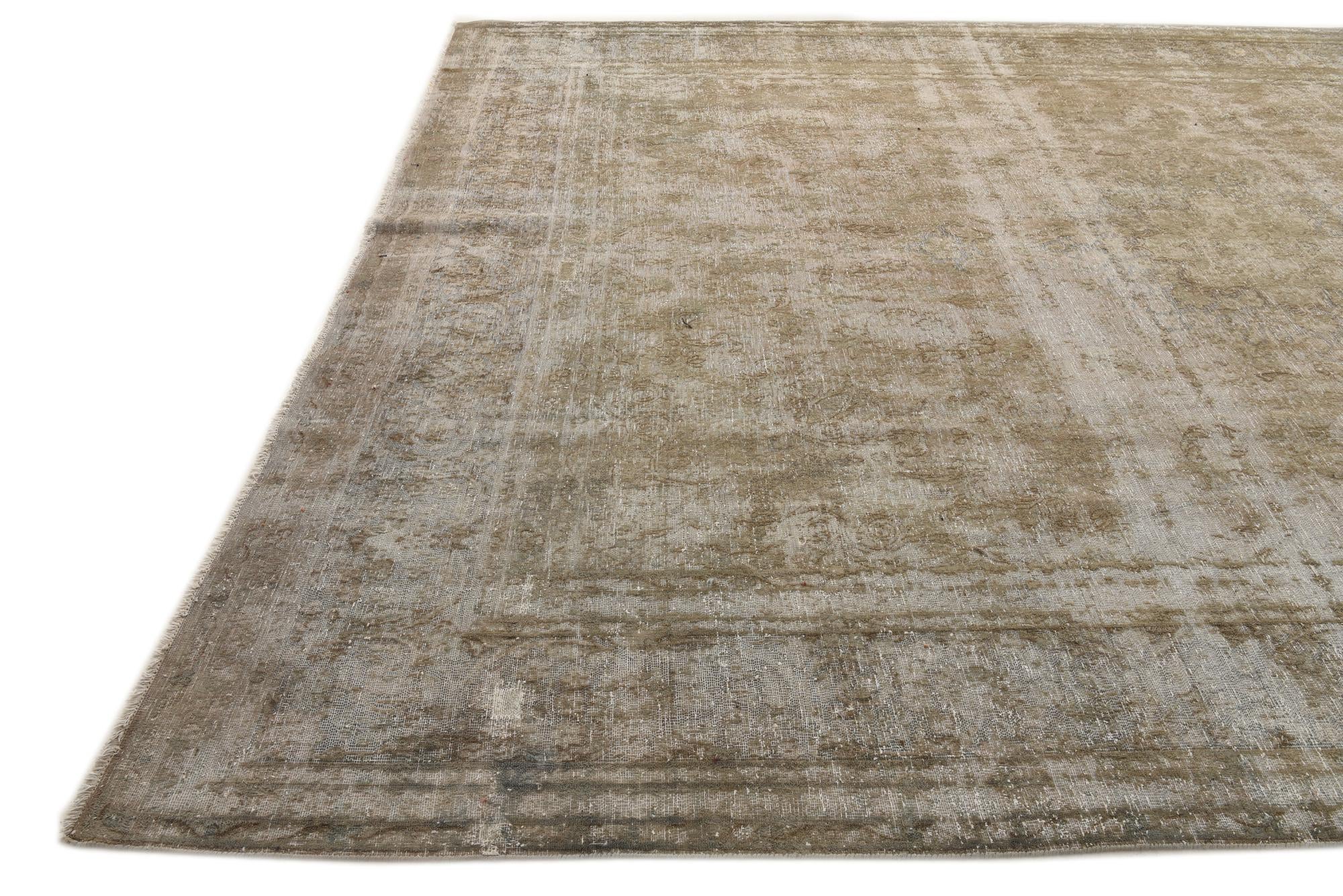 9' 8 x 14' 2 Hand Knotted Ultra Vintage Persian Wool Rug