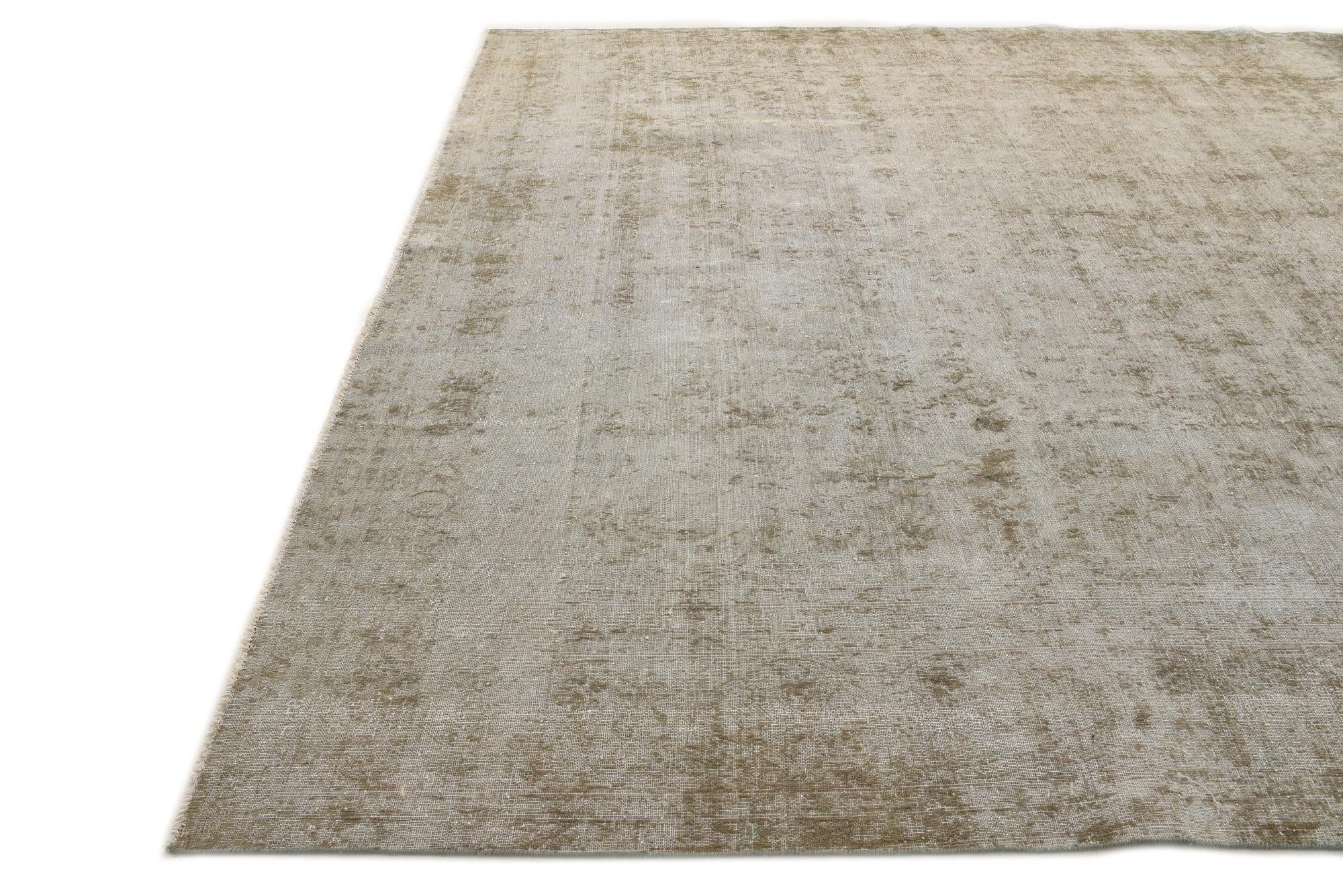 9' 4 x 12' 5 Hand Knotted Ultra Vintage Persian Wool Rug