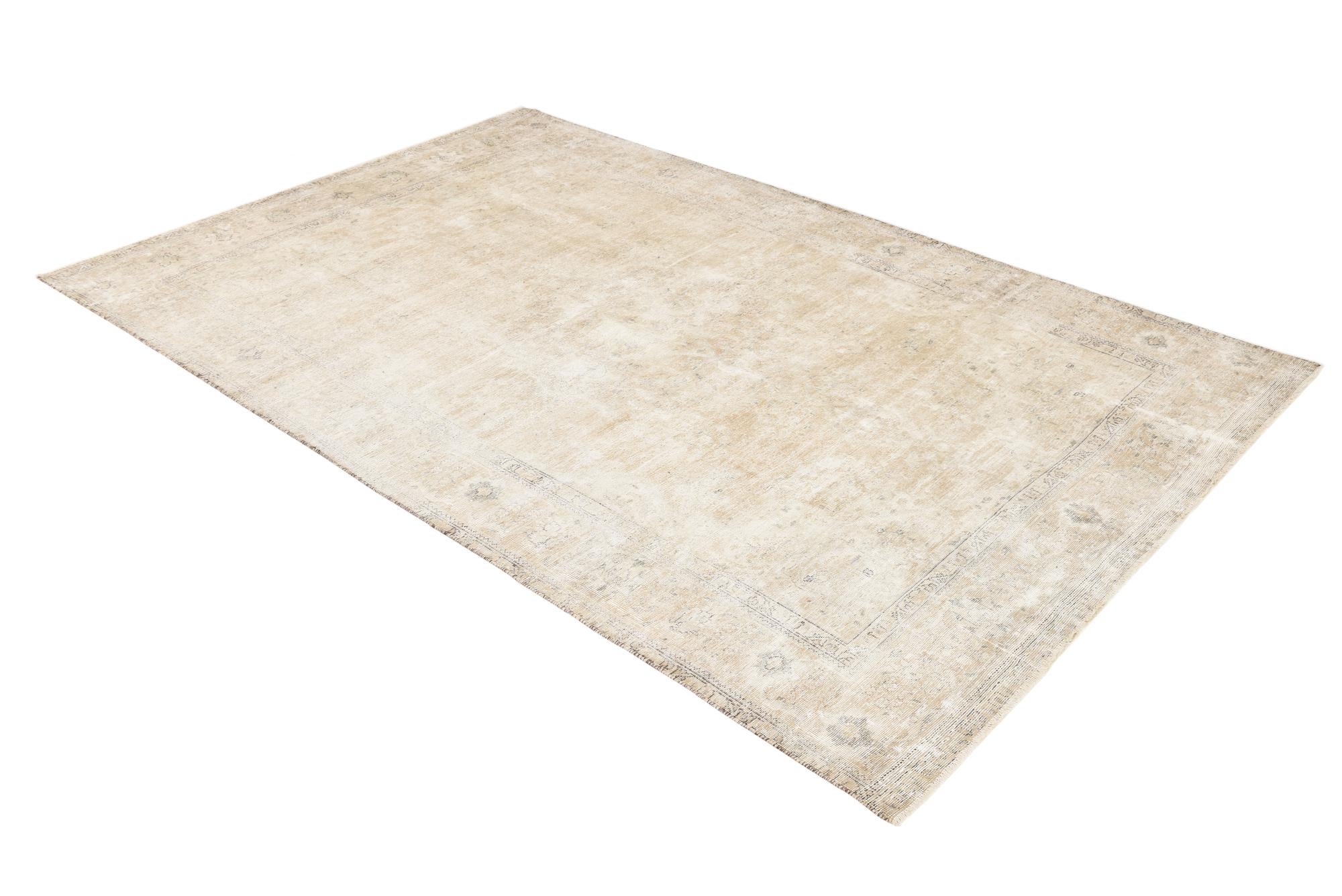 6' 4 x 9' 9 Hand Knotted Ultra Vintage Persian Wool Rug