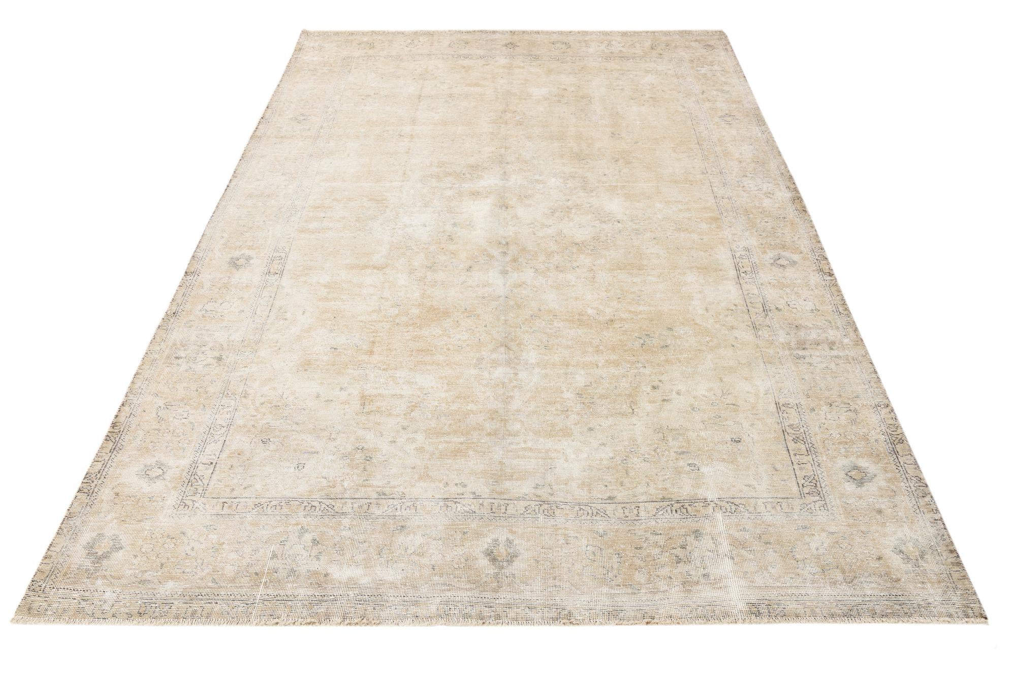 6' 4 x 9' 9 Hand Knotted Ultra Vintage Persian Wool Rug