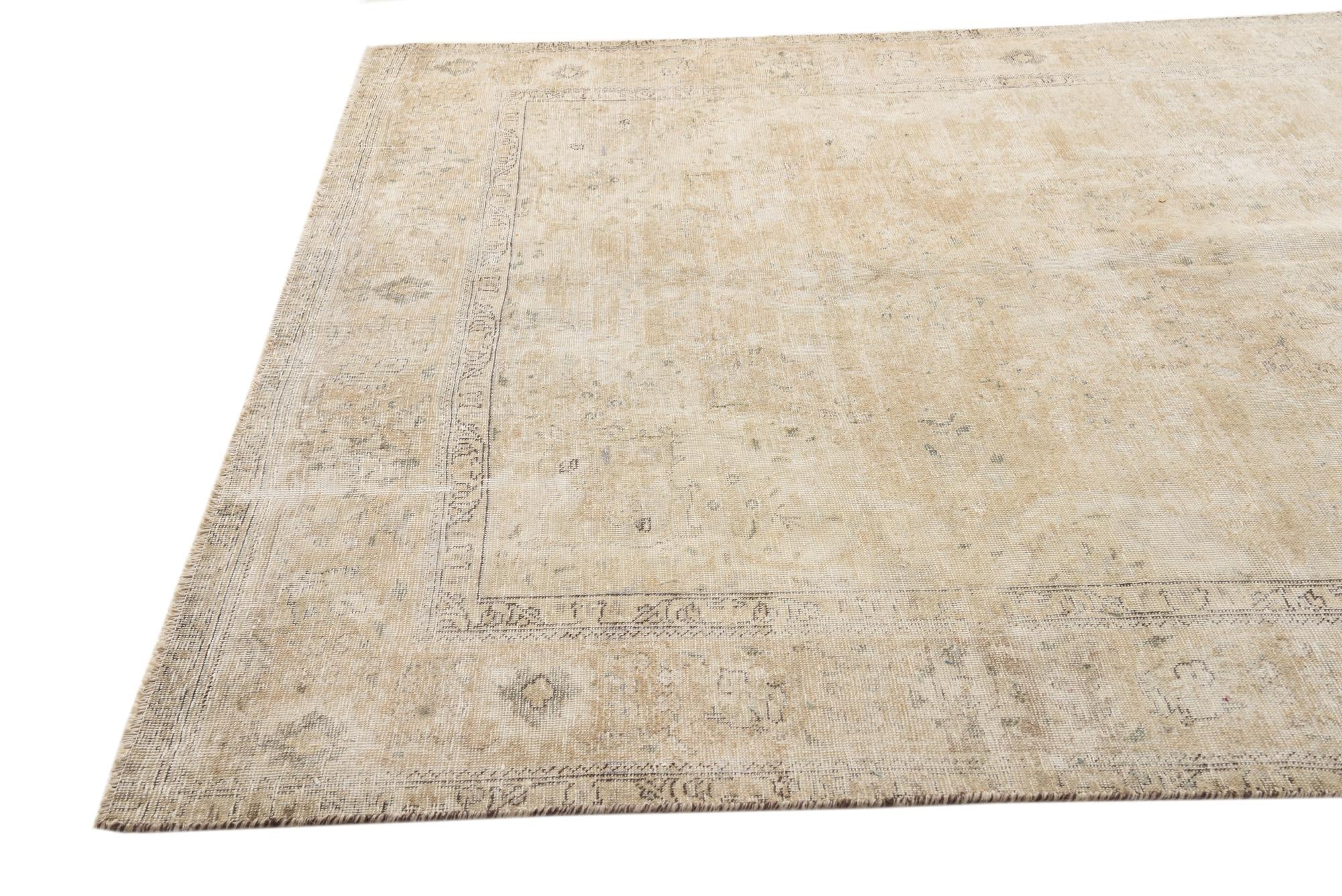 6' 4 x 9' 9 Hand Knotted Ultra Vintage Persian Wool Rug