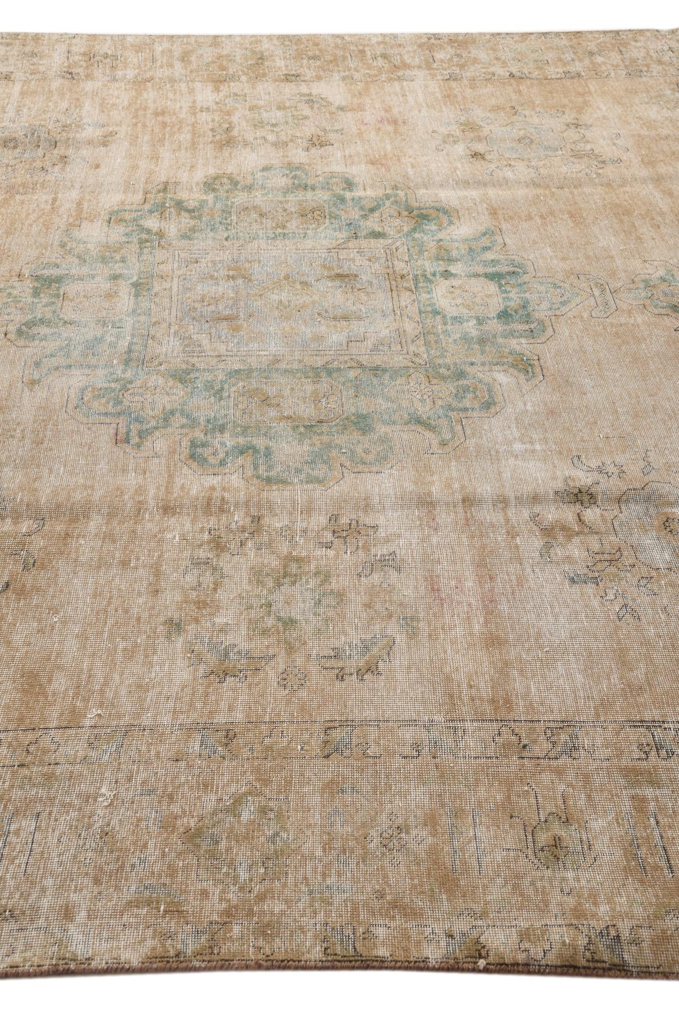 9' 9 x 11' 6 Hand Knotted Ultra Vintage Persian Wool Rug
