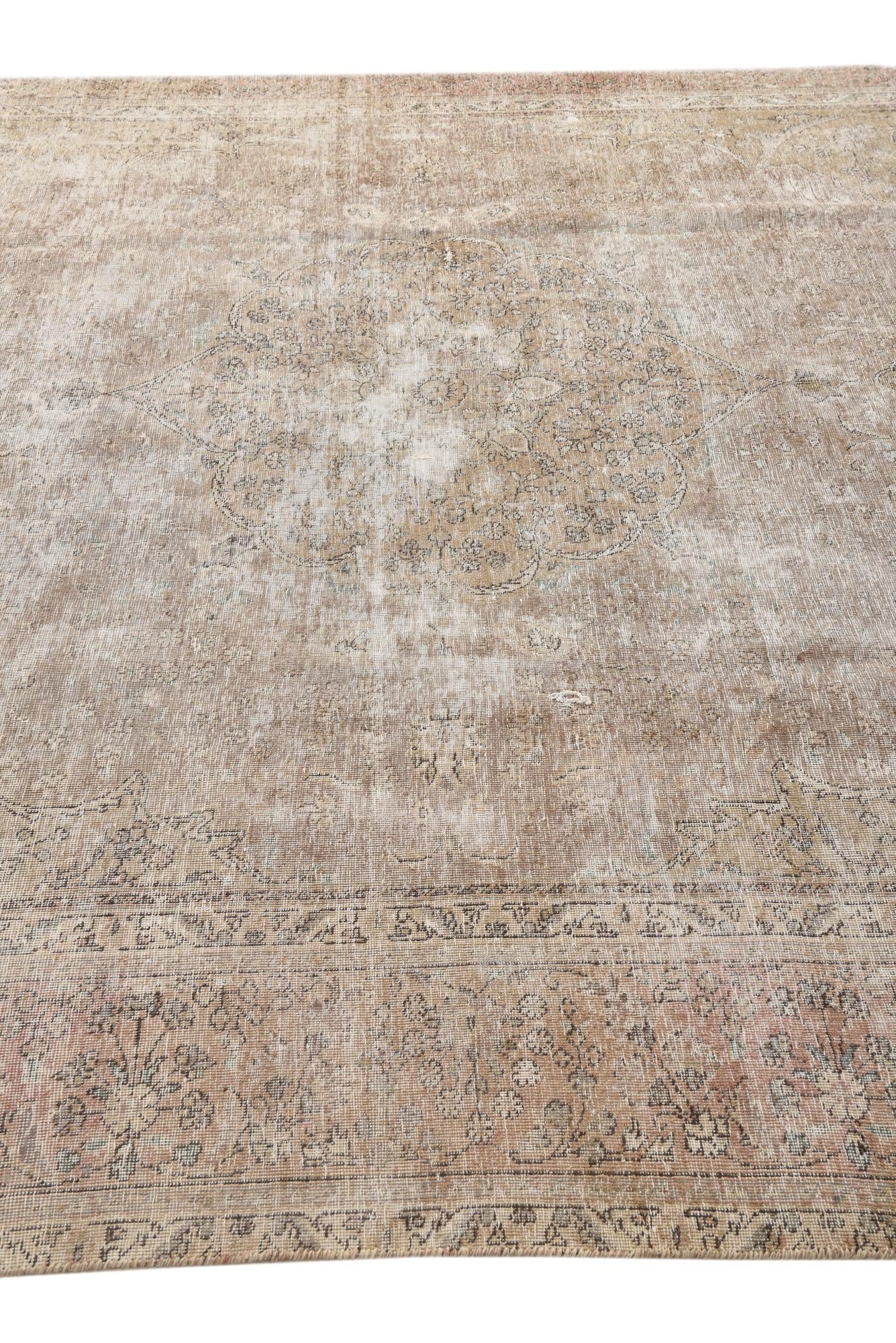 8' 10 x 12' 5 Hand Knotted Ultra Vintage Persian Wool Rug