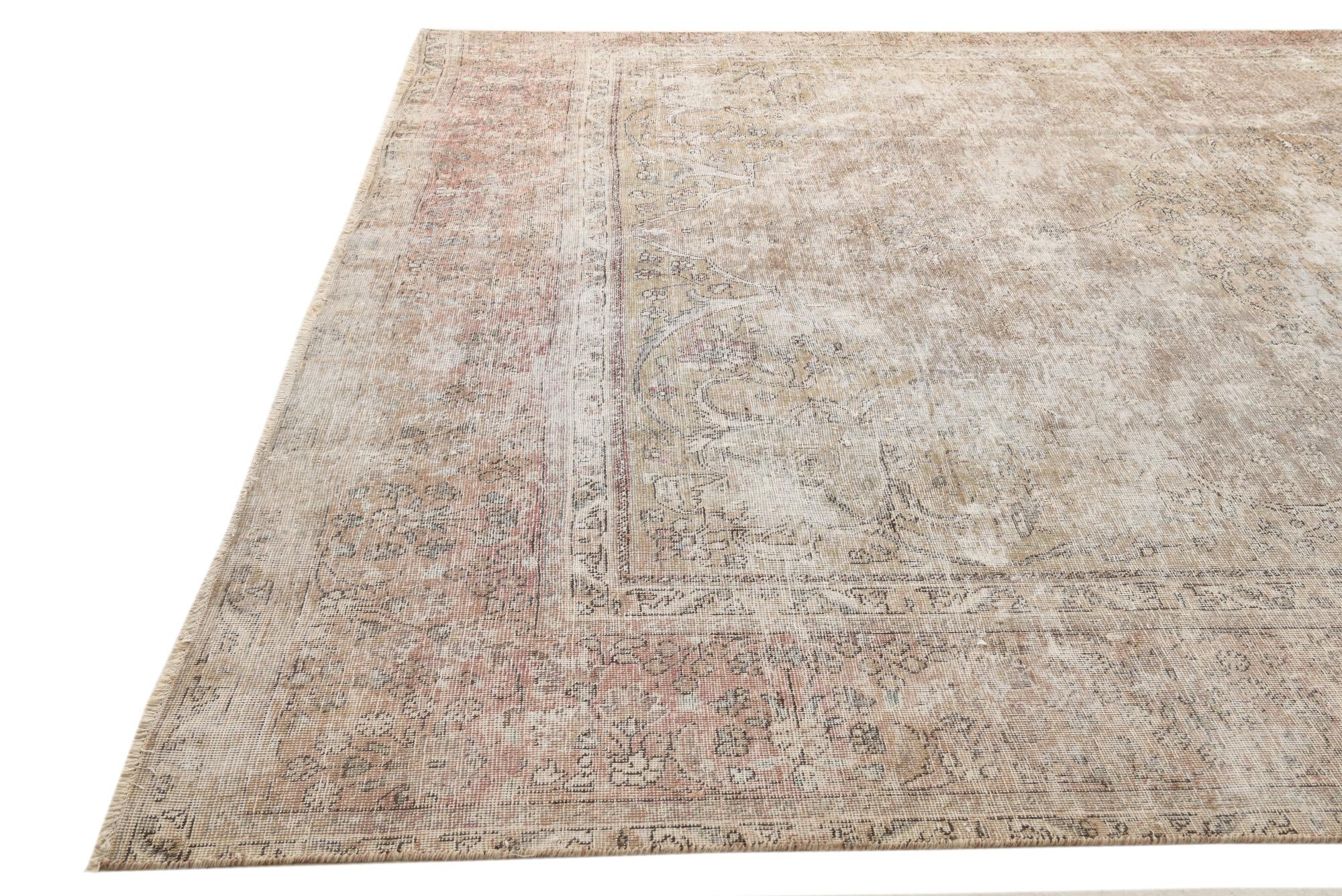 8' 10 x 12' 5 Hand Knotted Ultra Vintage Persian Wool Rug