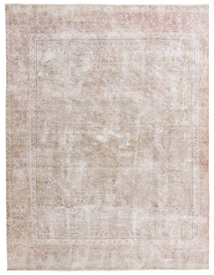 Detail image of 8' 10 x 12' 5 Hand Knotted Ultra Vintage Persian Wool Rug