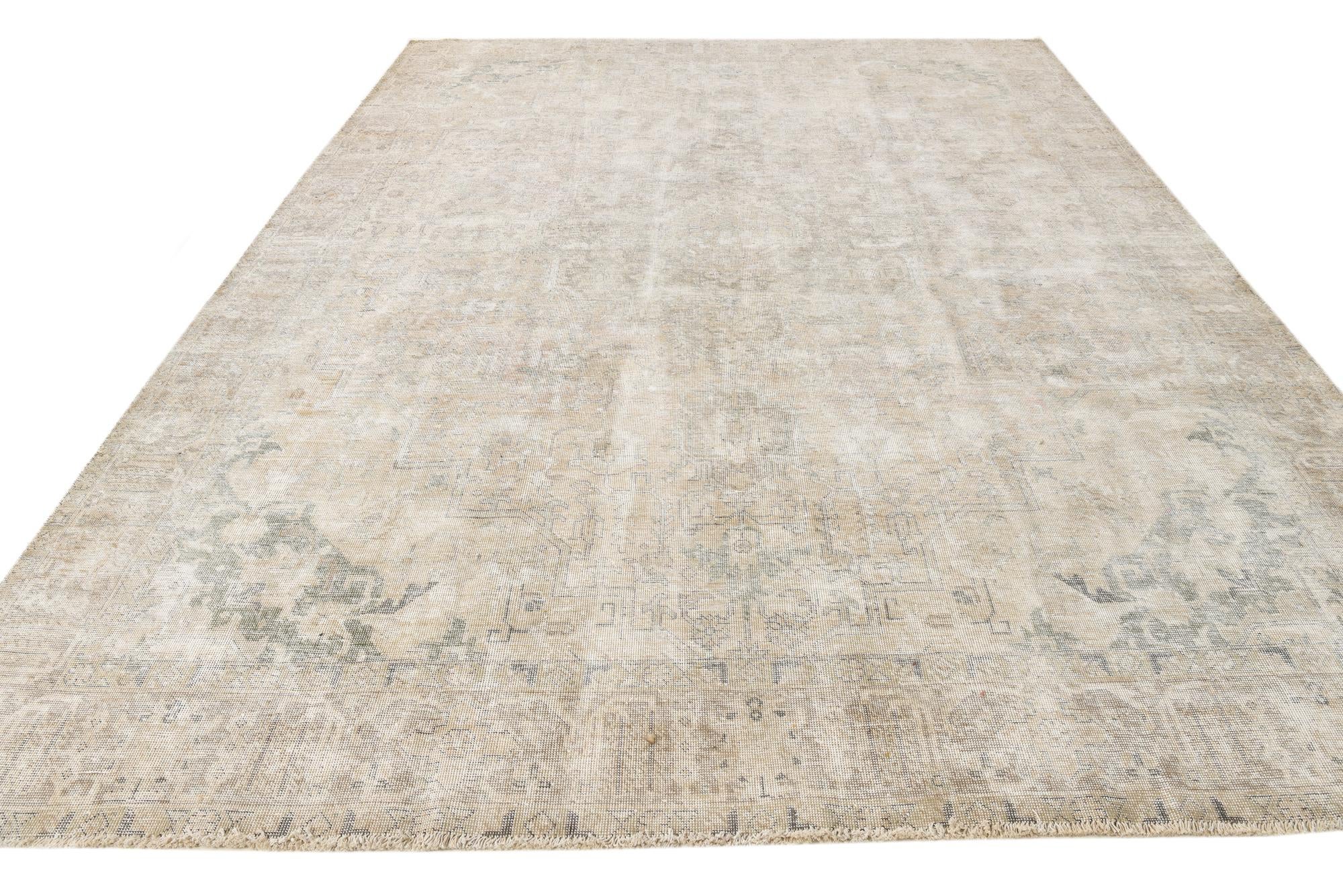 9' 8 x 12' 9 Hand Knotted Ultra Vintage Persian Wool Rug