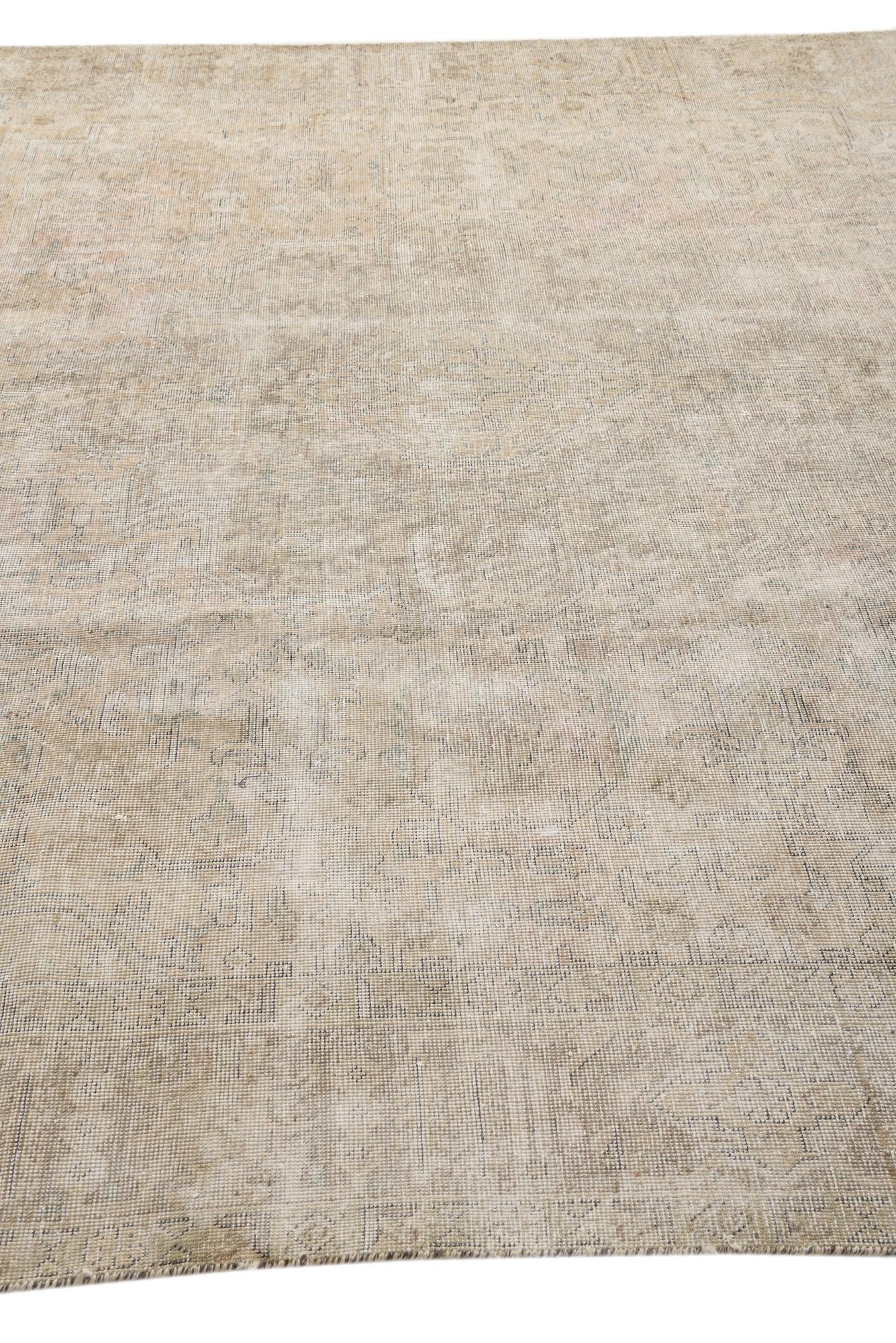9' 8 x 12' 9 Hand Knotted Ultra Vintage Persian Wool Rug